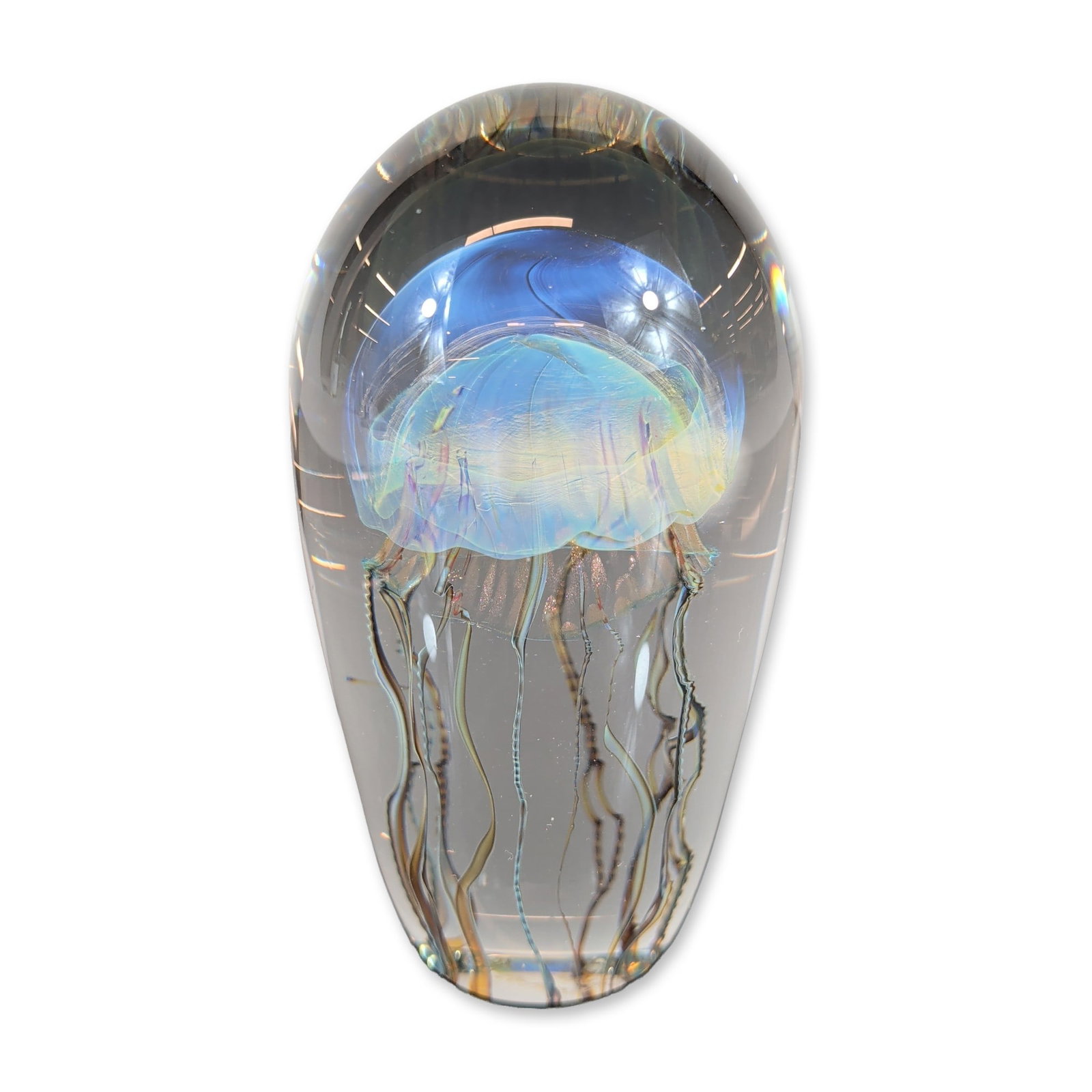 Satava Art Glass Blue Moon Jellyfish Sculpture (1 of 3)