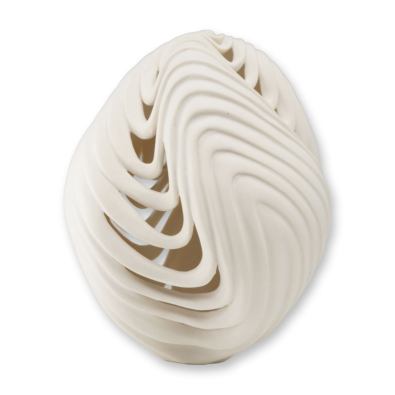Jennifer McCurdy Carved Porcelain Vortex or Torus Nest Sculpture (1 of 3)