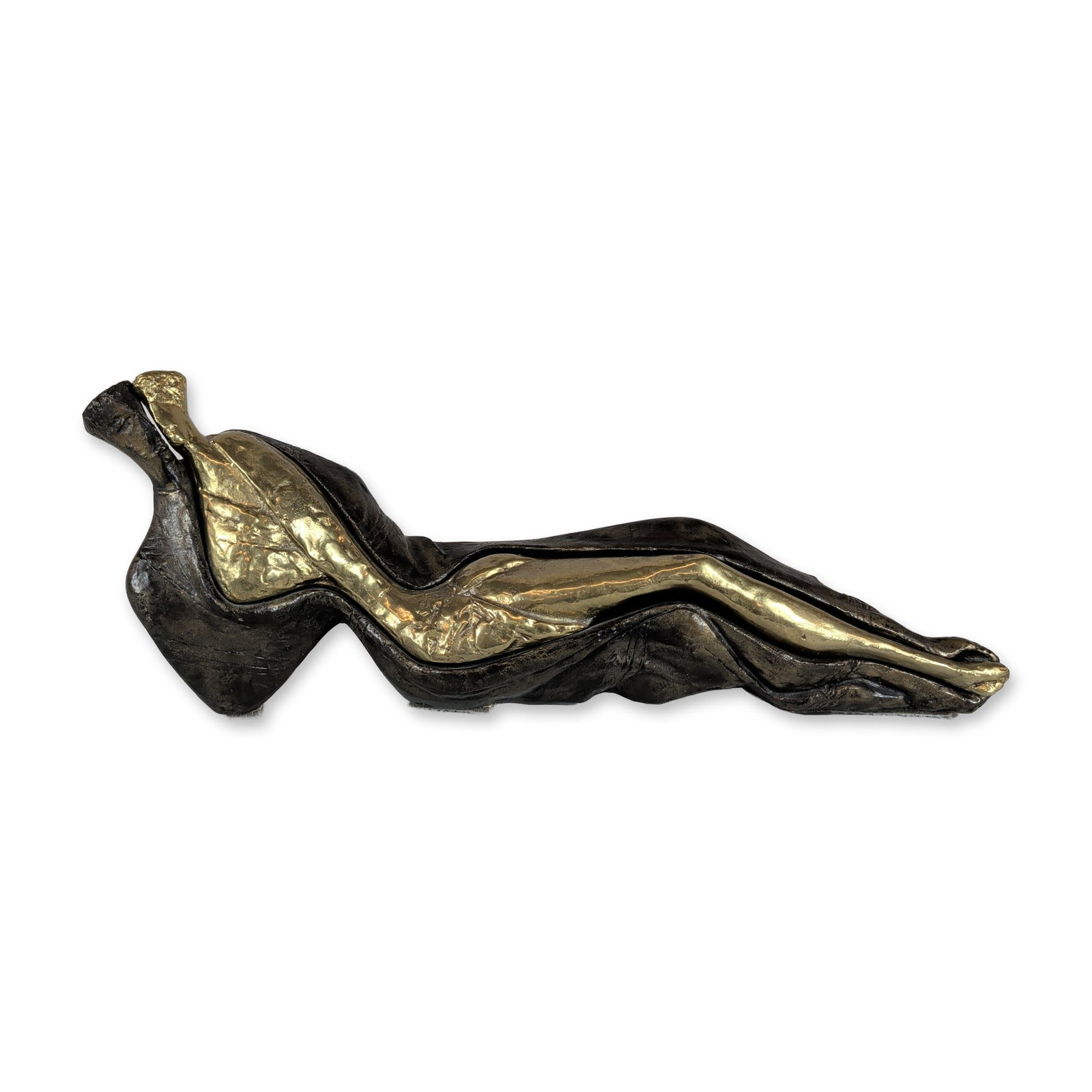 Theodoros Papagiannis (Greek b. 1942) Signed Bronze Reclining Couple Sculpture (1 of 4)
