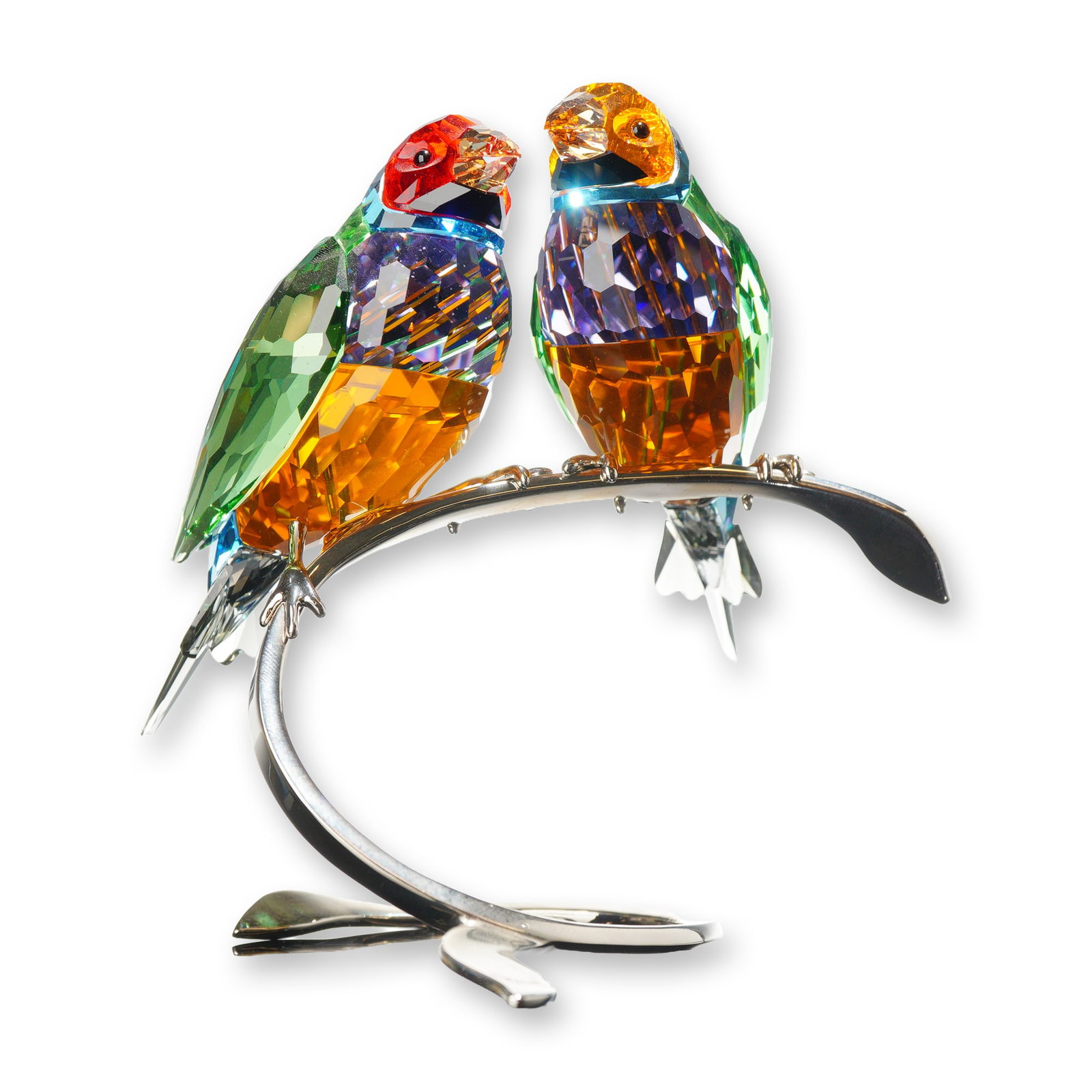 Swarovski Crystal Paradise Birds Figurine, Gouldian Finches Peridot (1 of 5)