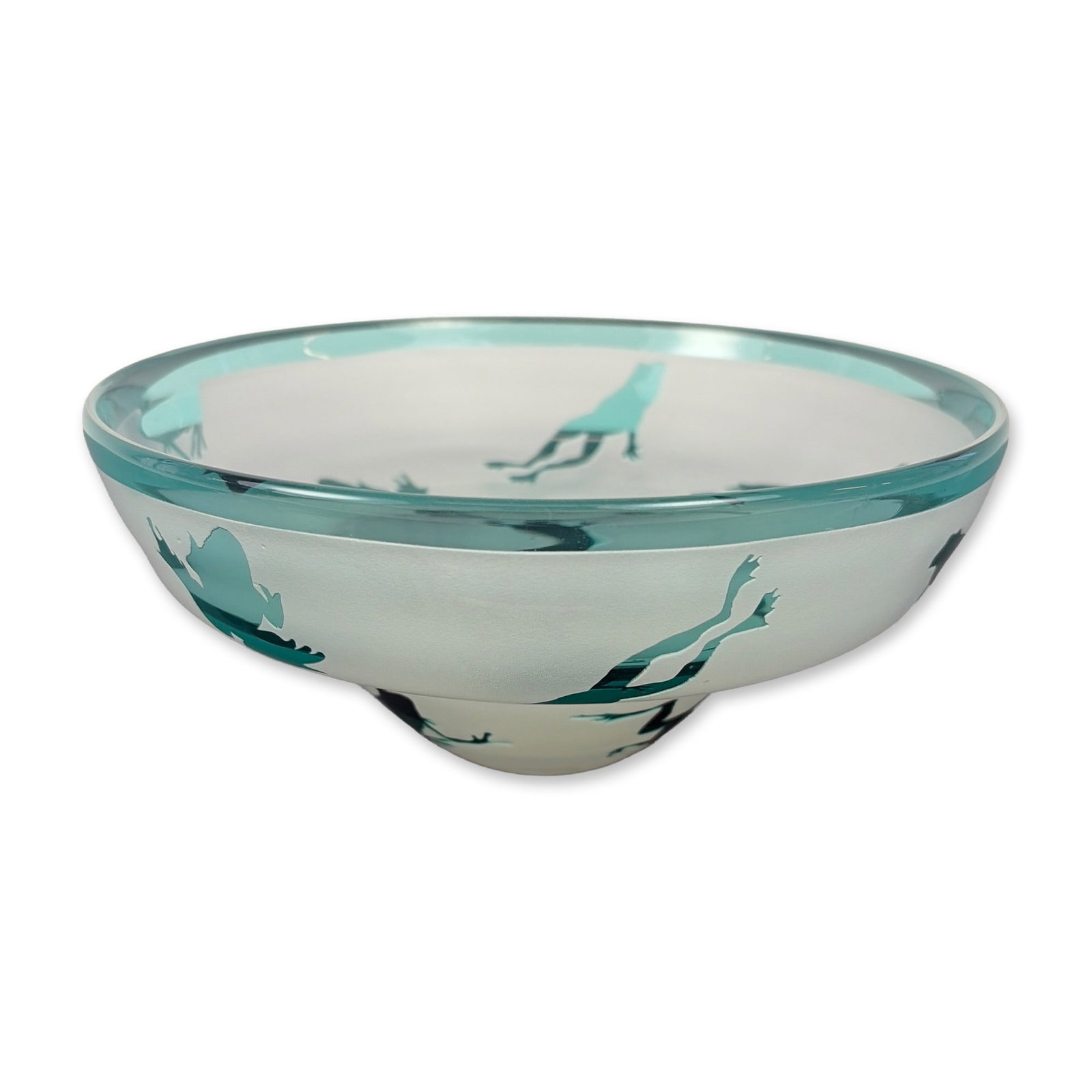 Correia Signed Art Glass Frogs Bowl (1 of 3)