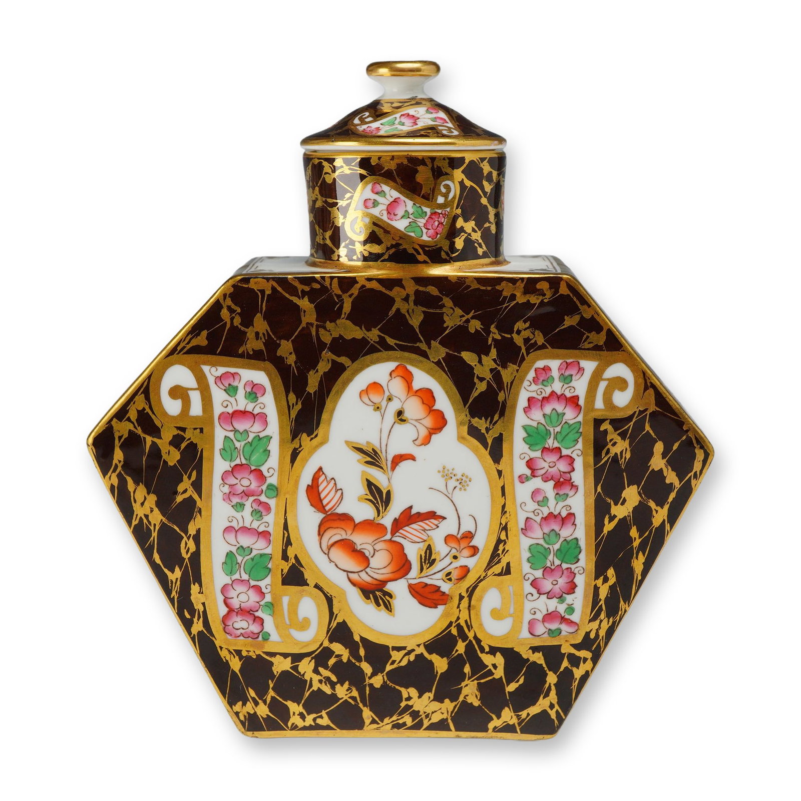 Wedgwood Imari Style Bone China Lidded Tea Caddy, ca. 1870 (1 of 3)