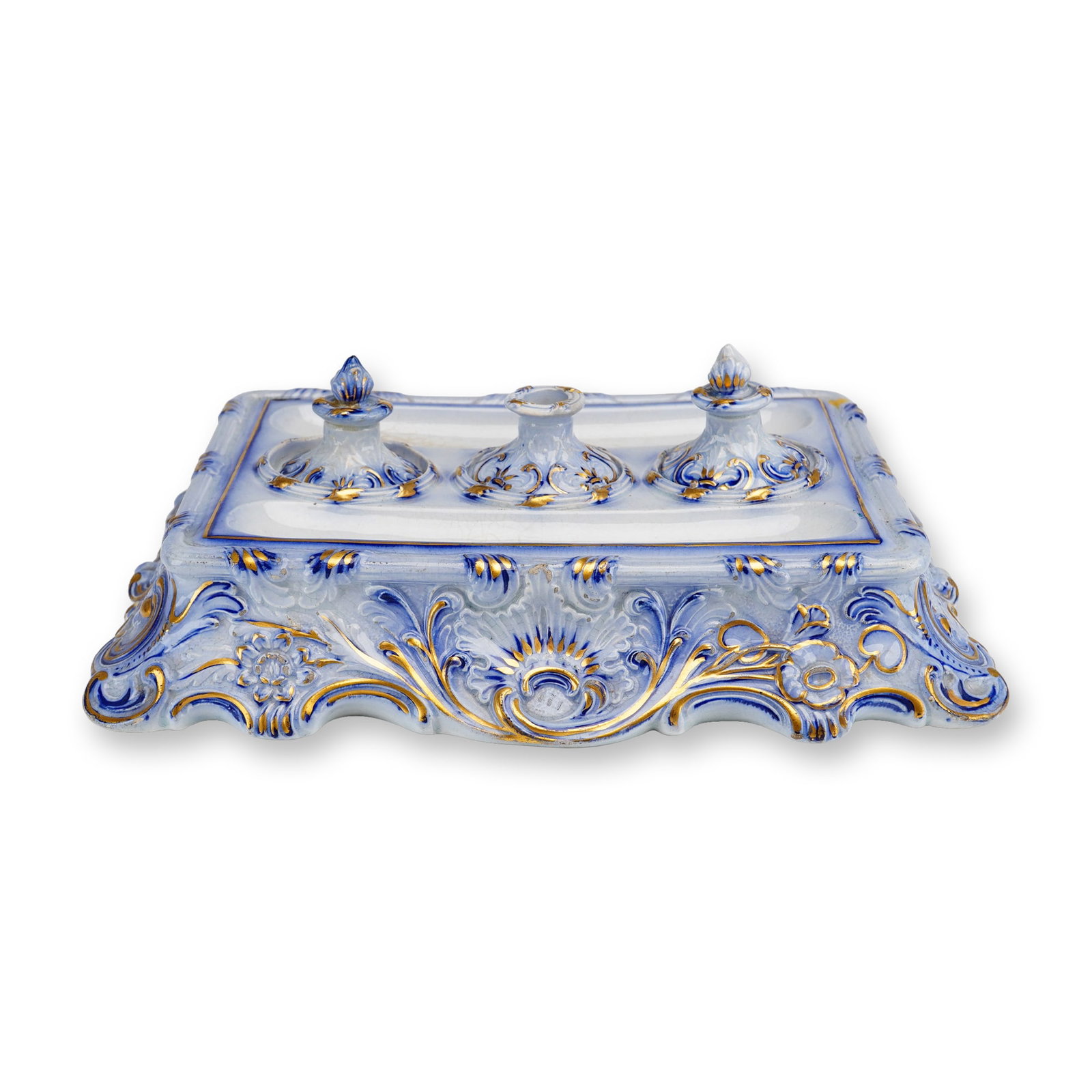 Wedgwood Queensware Blue Inkstand Set (1 of 4)