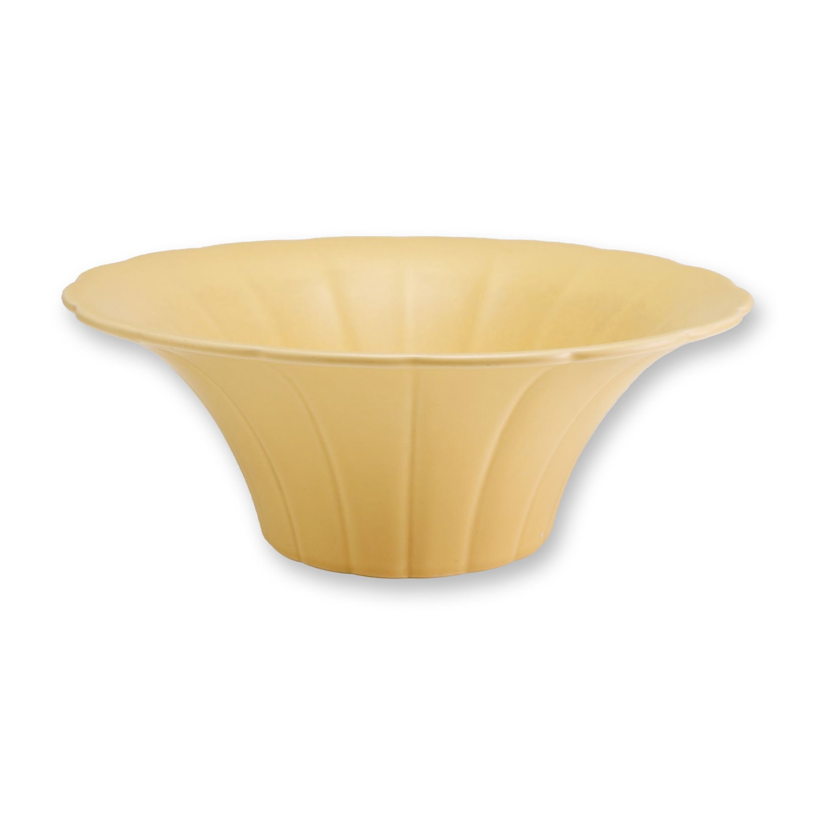 Keith Murray for Wedgwood Fluted Matte Yellow Earthenware Bowl (1 of 3)