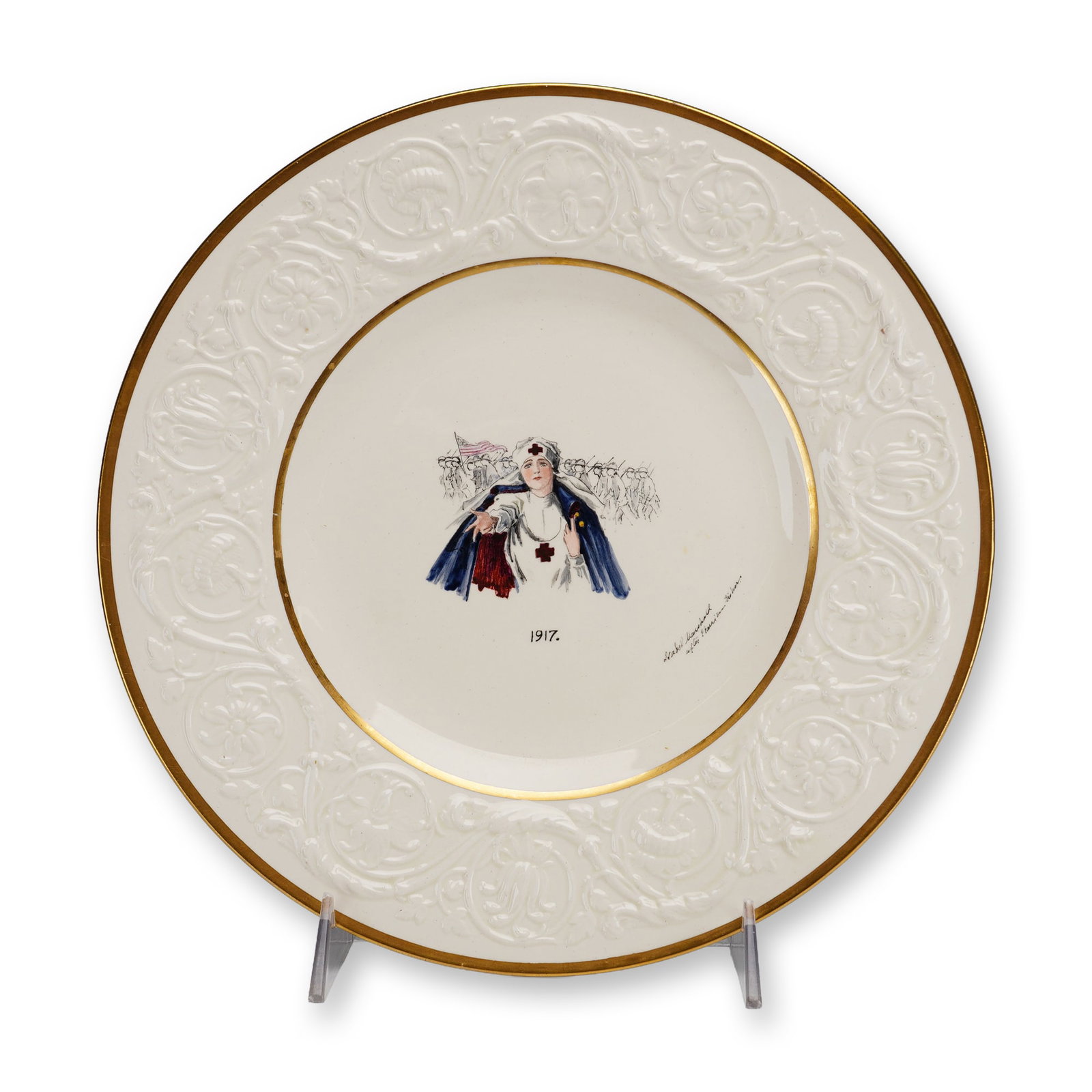 Wedgwood Patrician Hand-Painted World War I Commemorative Service Plate (1 of 4)