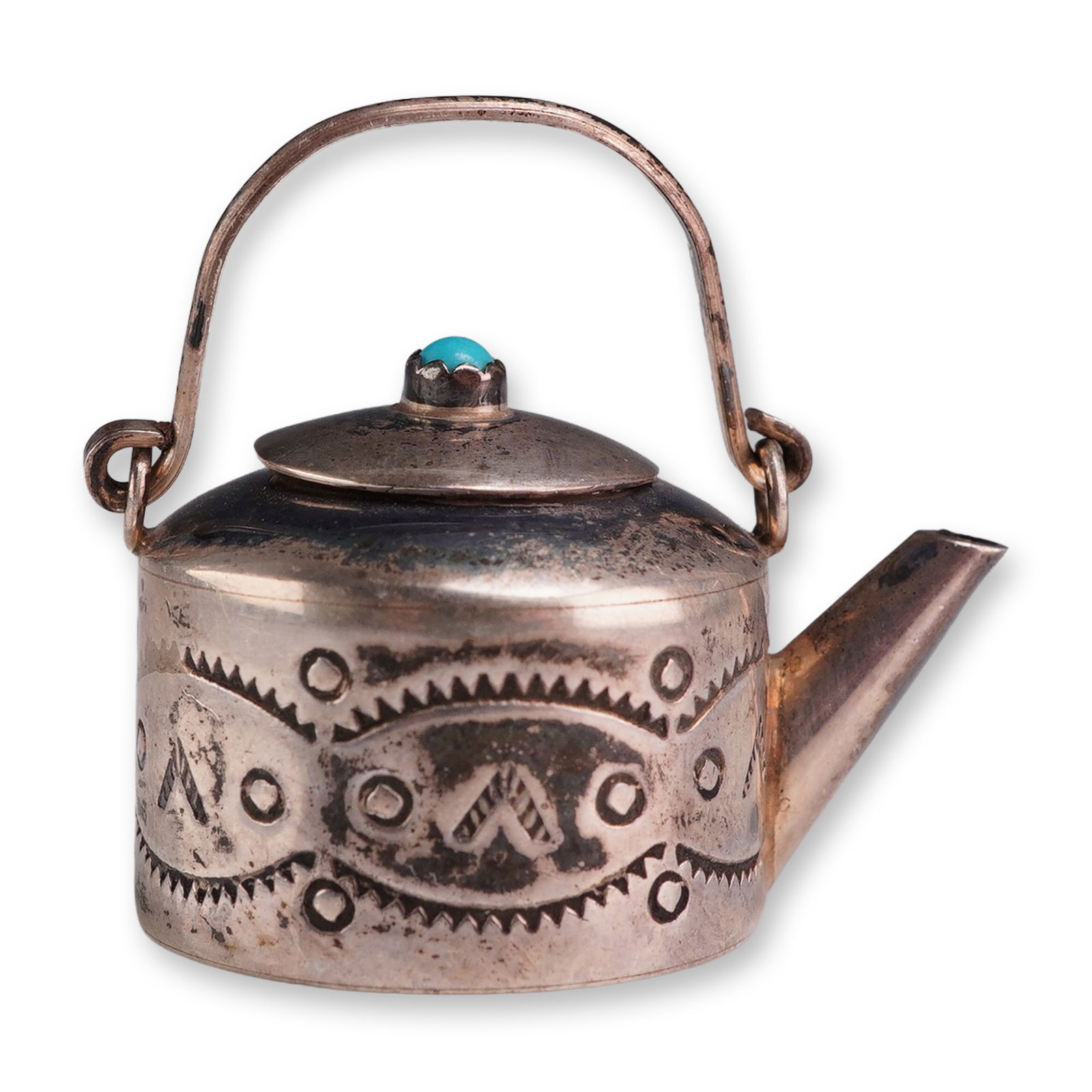 Sterling Silver Miniature TJW Navajo Native American Teapot (1 of 4)
