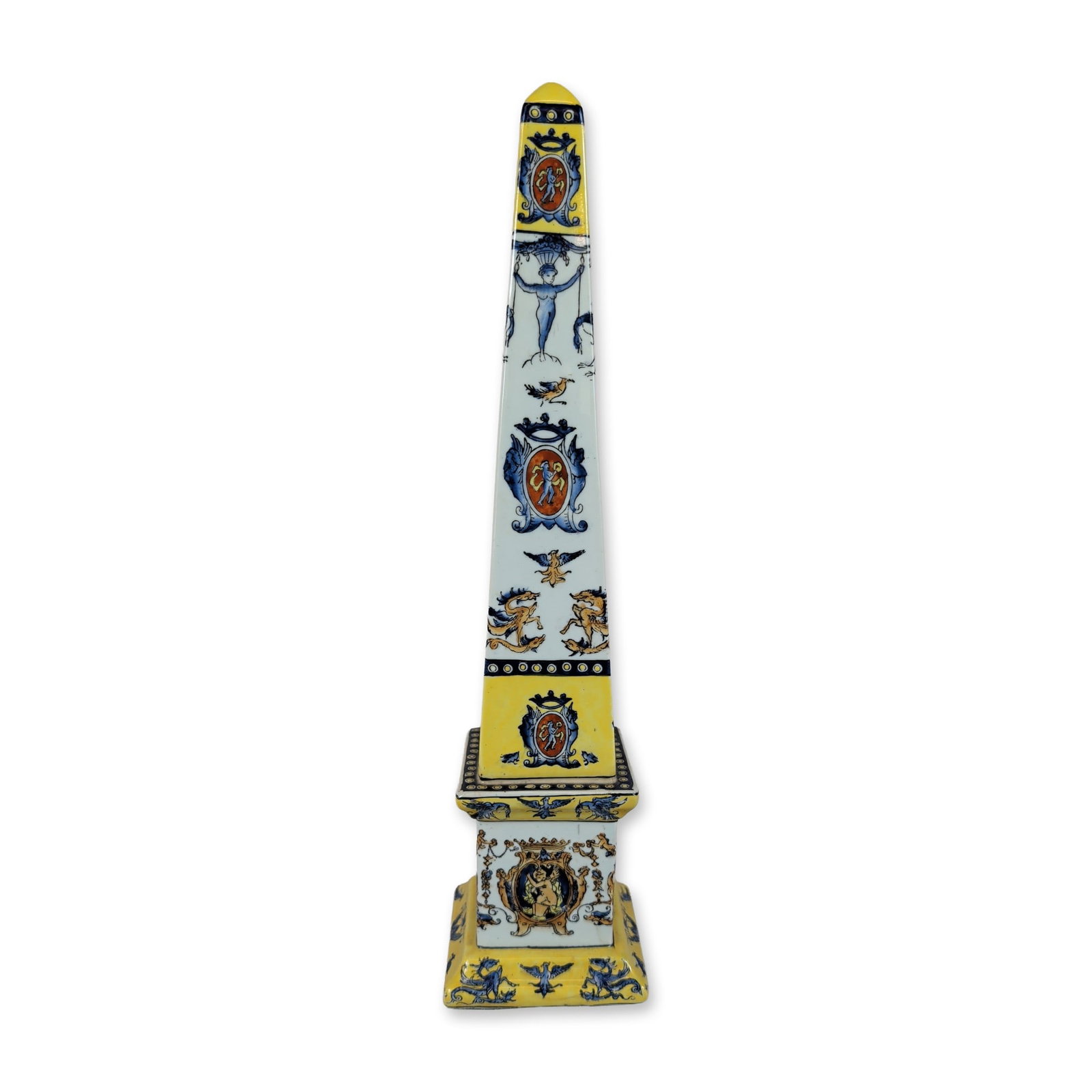 Italian Style Hand Painted Ceramic Obelisk (1 of 3)