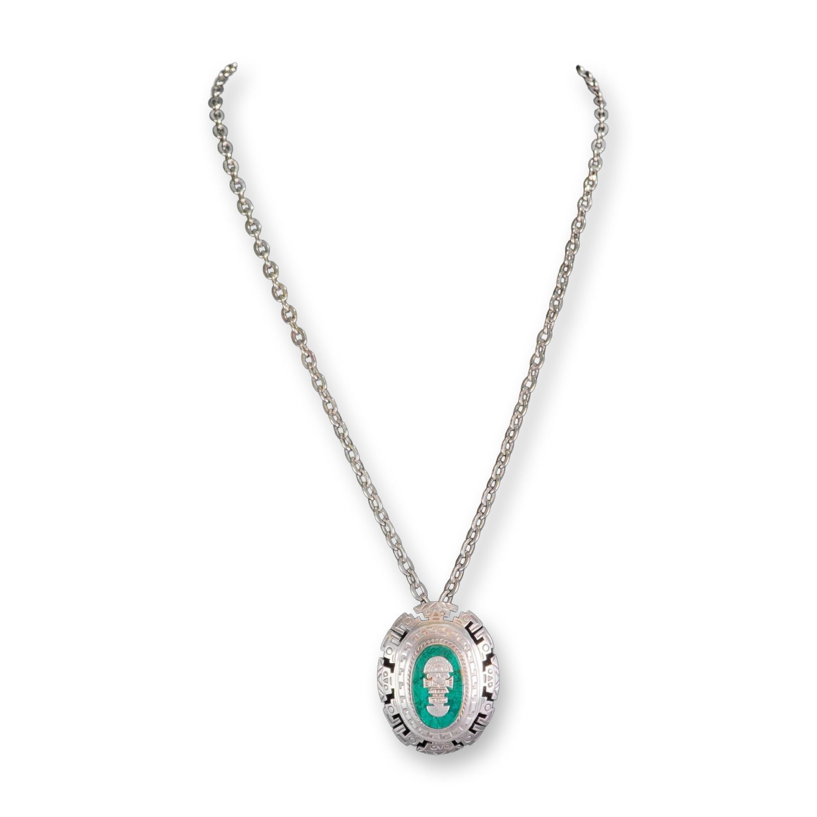 Vintage Peruvian Sterling Silver Tumi Pendant Necklace (1 of 4)