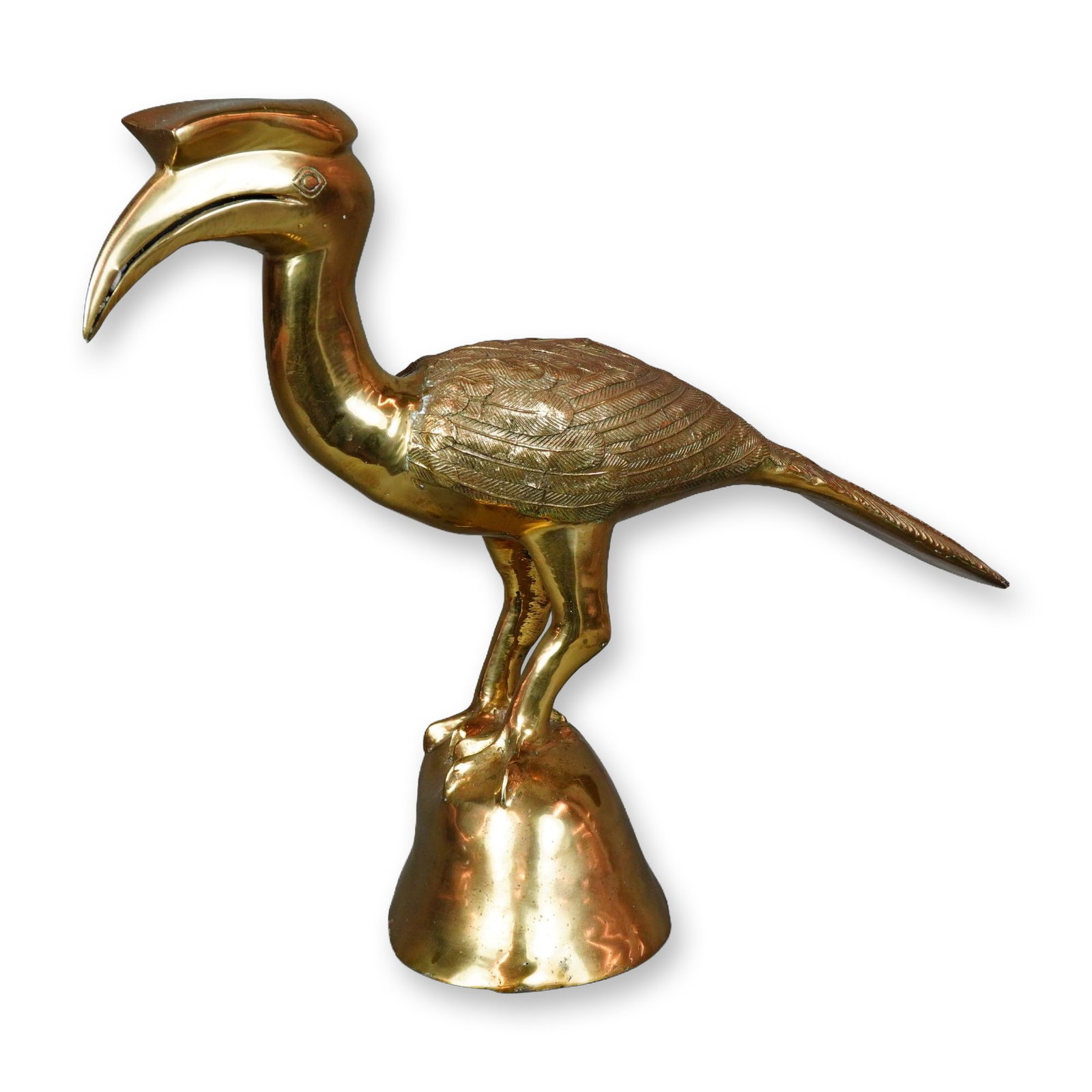 Large Mid-Century Brass Hornbill Sculpture (1 of 4)
