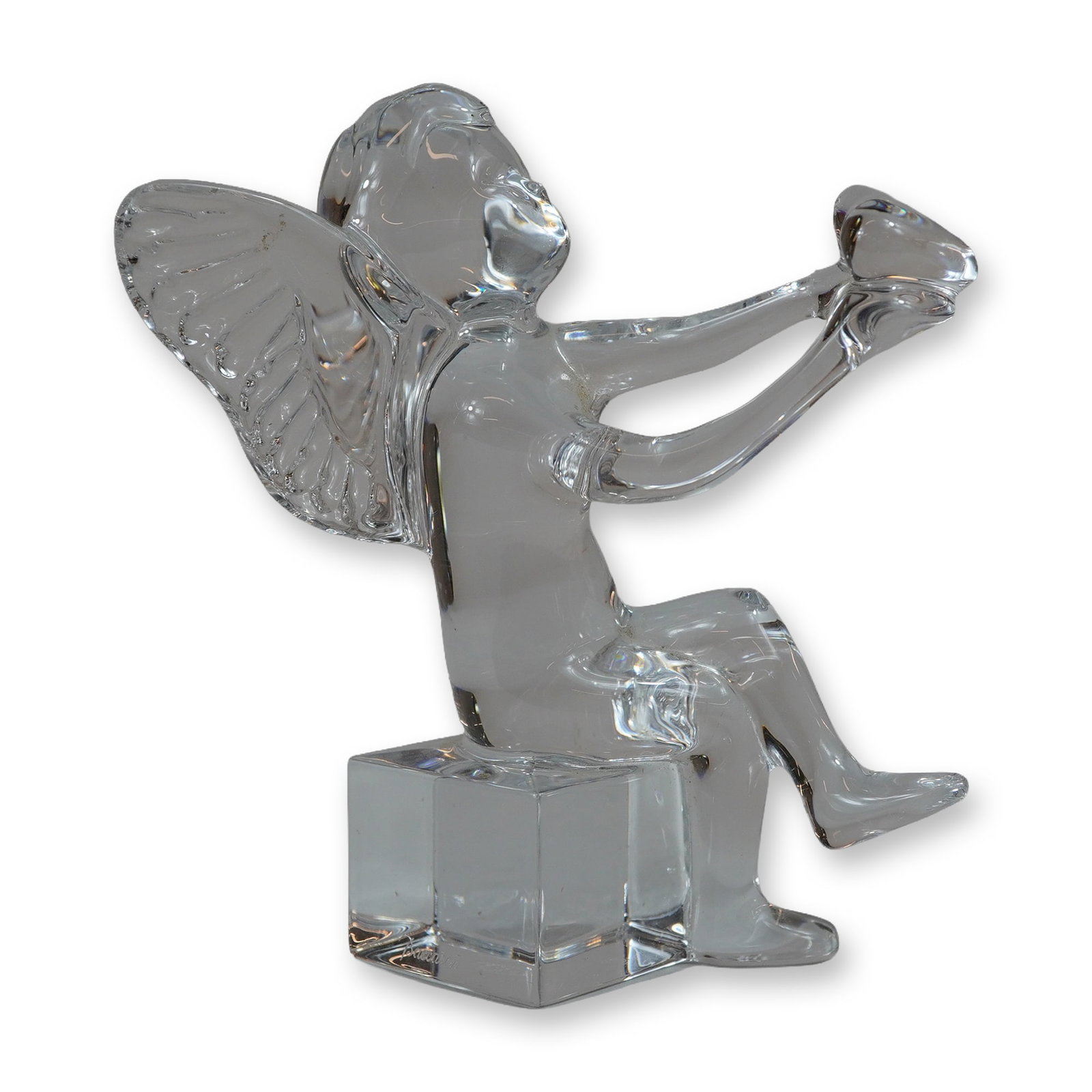 Baccarat Crystal Cherub Holding Heart (1 of 6)