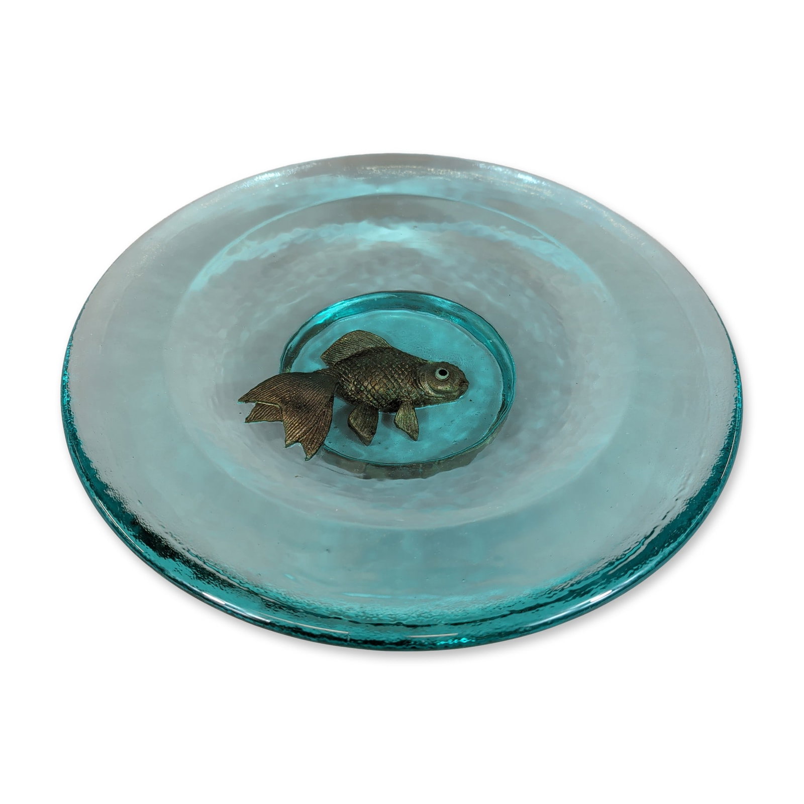 George Bucquet Cast Glass and Metal Goldfish Bowl (1 of 3)