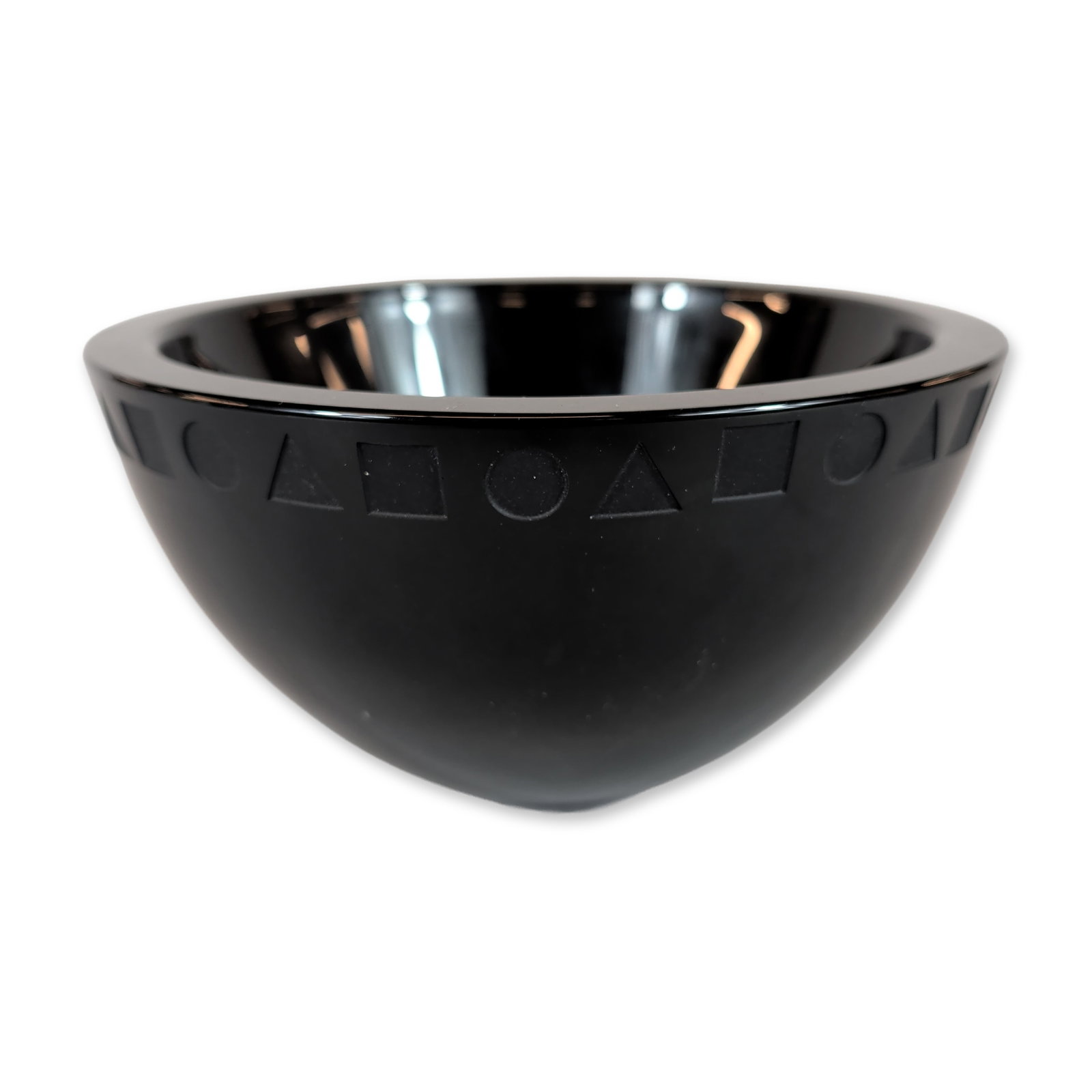 Ward Bennett for Sasaki Black Glass Bowl (1 of 3)