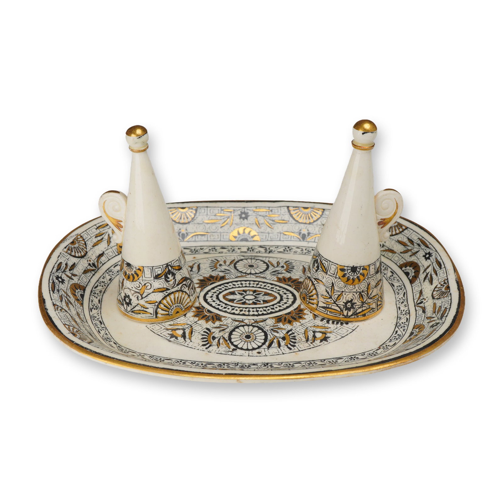 Three Piece Wedgwood Gilded Porcelain Candle Snuffer Set (1 of 3)