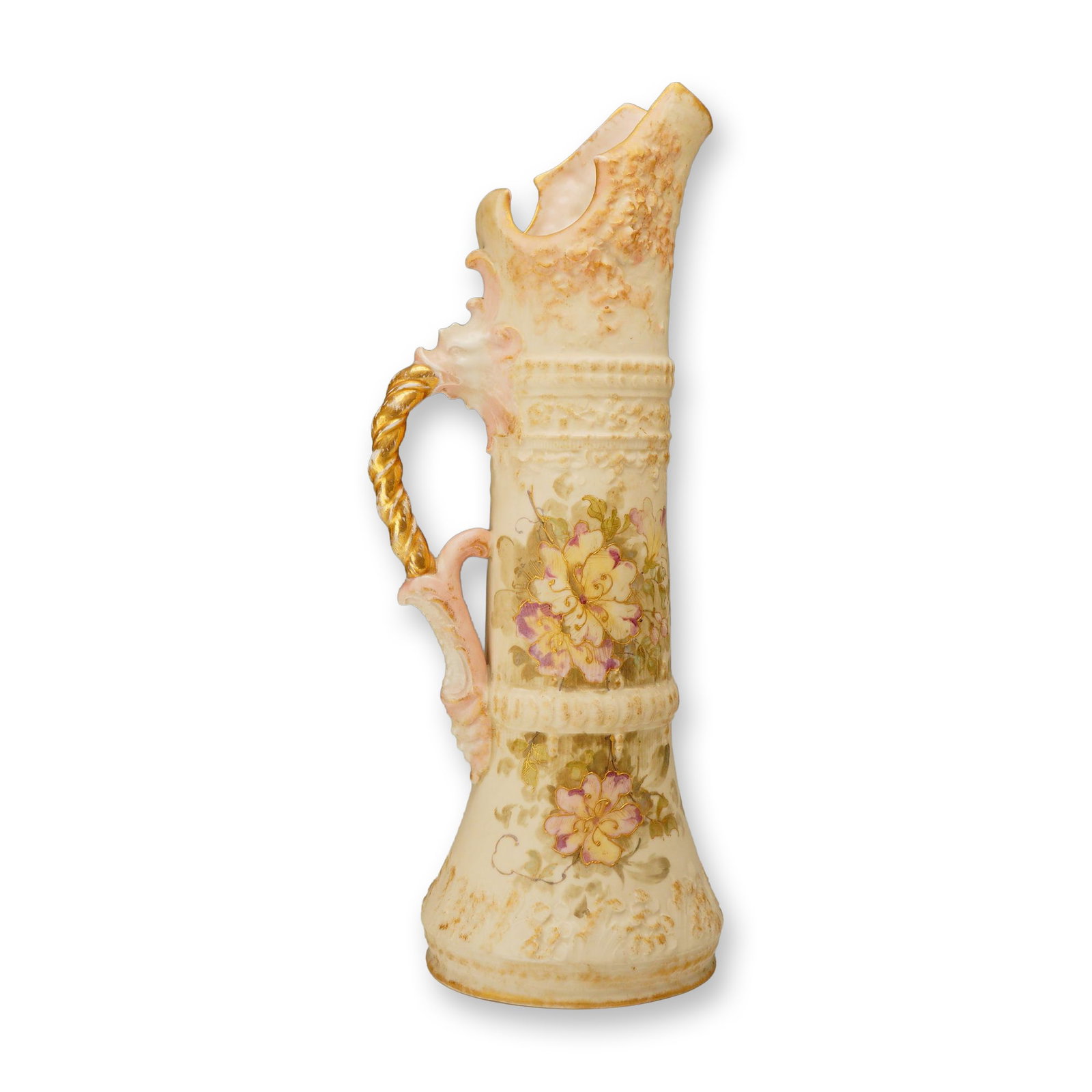 Bohemian Art Nouveau Porcelain Floral Ewer (1 of 3)