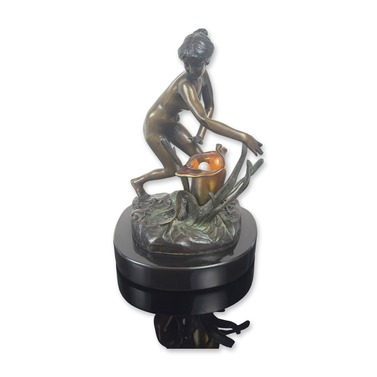 Louis-Alexandre Convers (French, 1860-1915) Art Nouveau Bronze Lamp (1 of 4)
