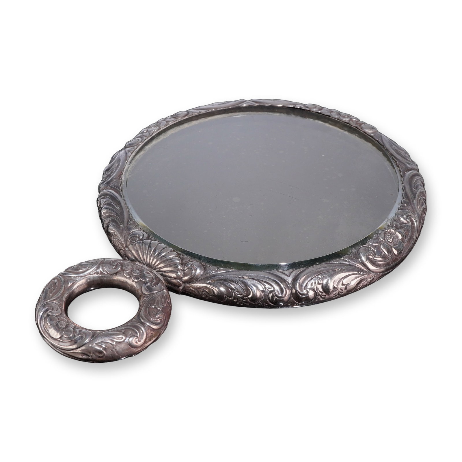 Art Nouveau Style Sterling Silver Hand Mirror (1 of 3)