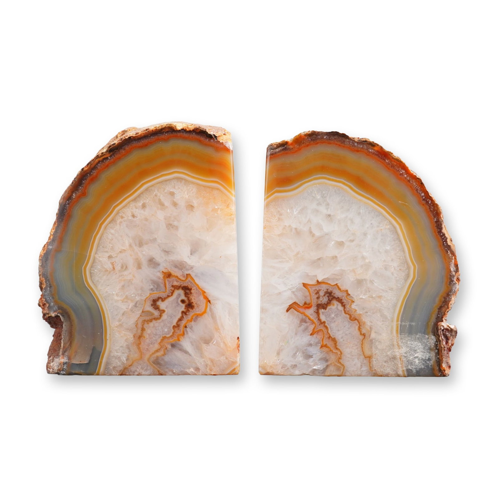 2pc Natural Agate Geode Bookends (1 of 5)
