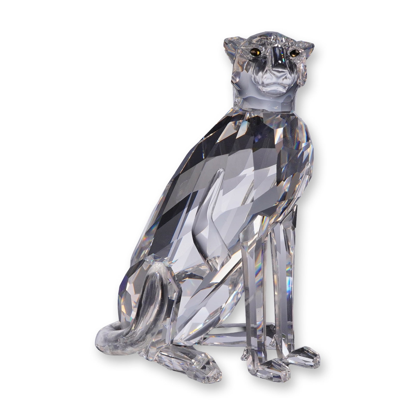 Swarovski Crystal Seated Cheetah Figurine Signed by Michael Stamey (1 of 5)
