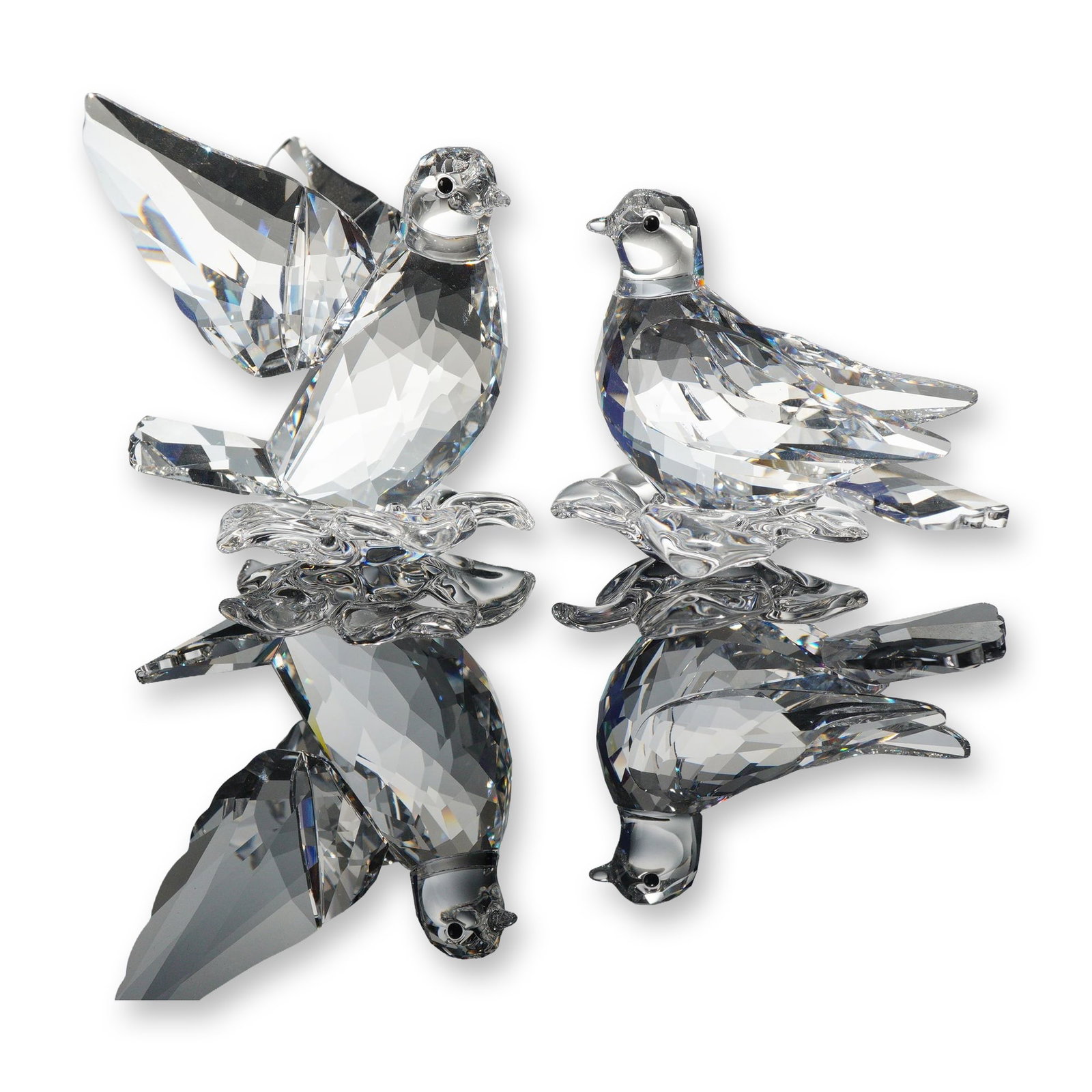 Swarovski Crystal Figurines, Turtle Dove Pair, Signed (1 of 5)