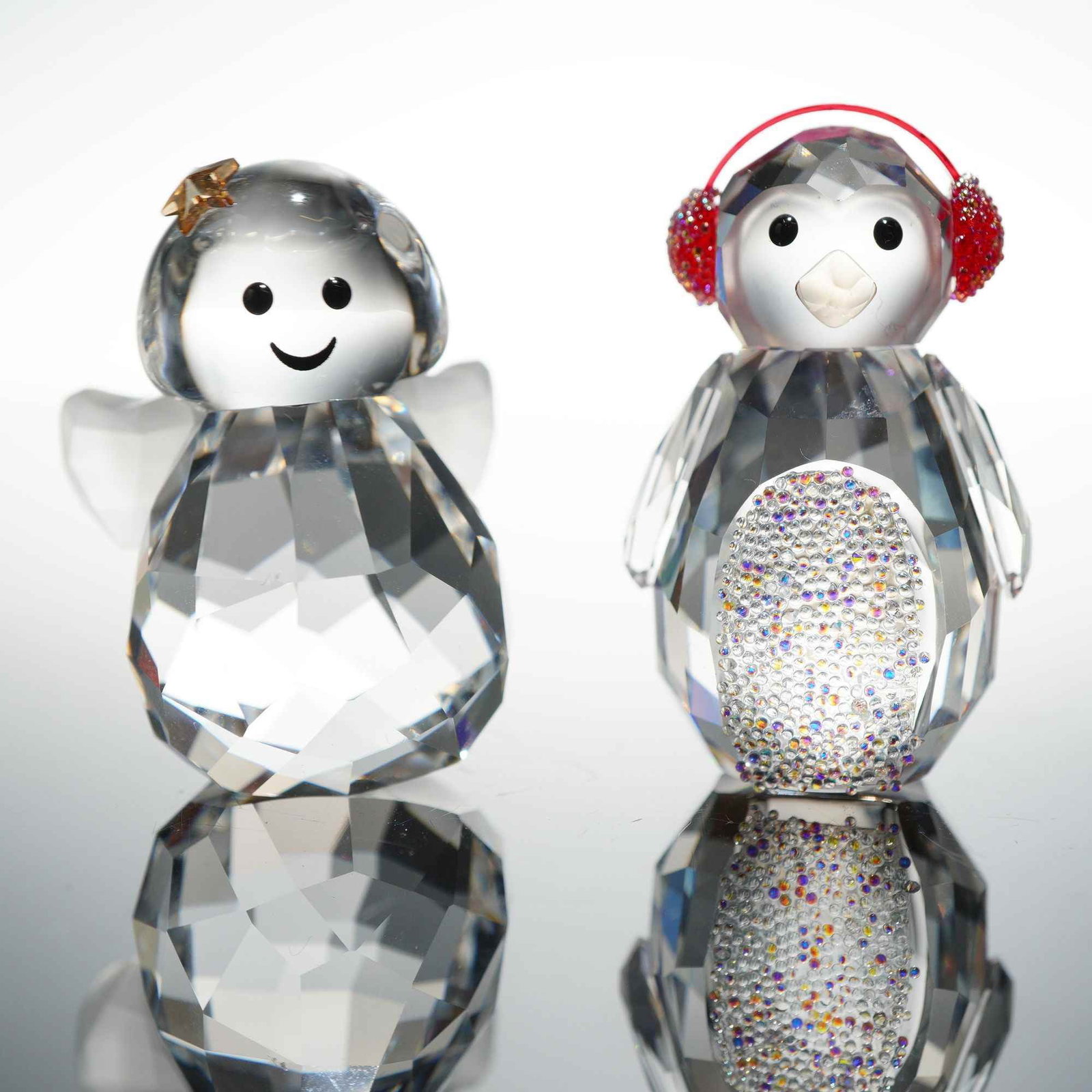 Pair of Swarovski Crystal Rocking Holiday Figurines (1 of 4)