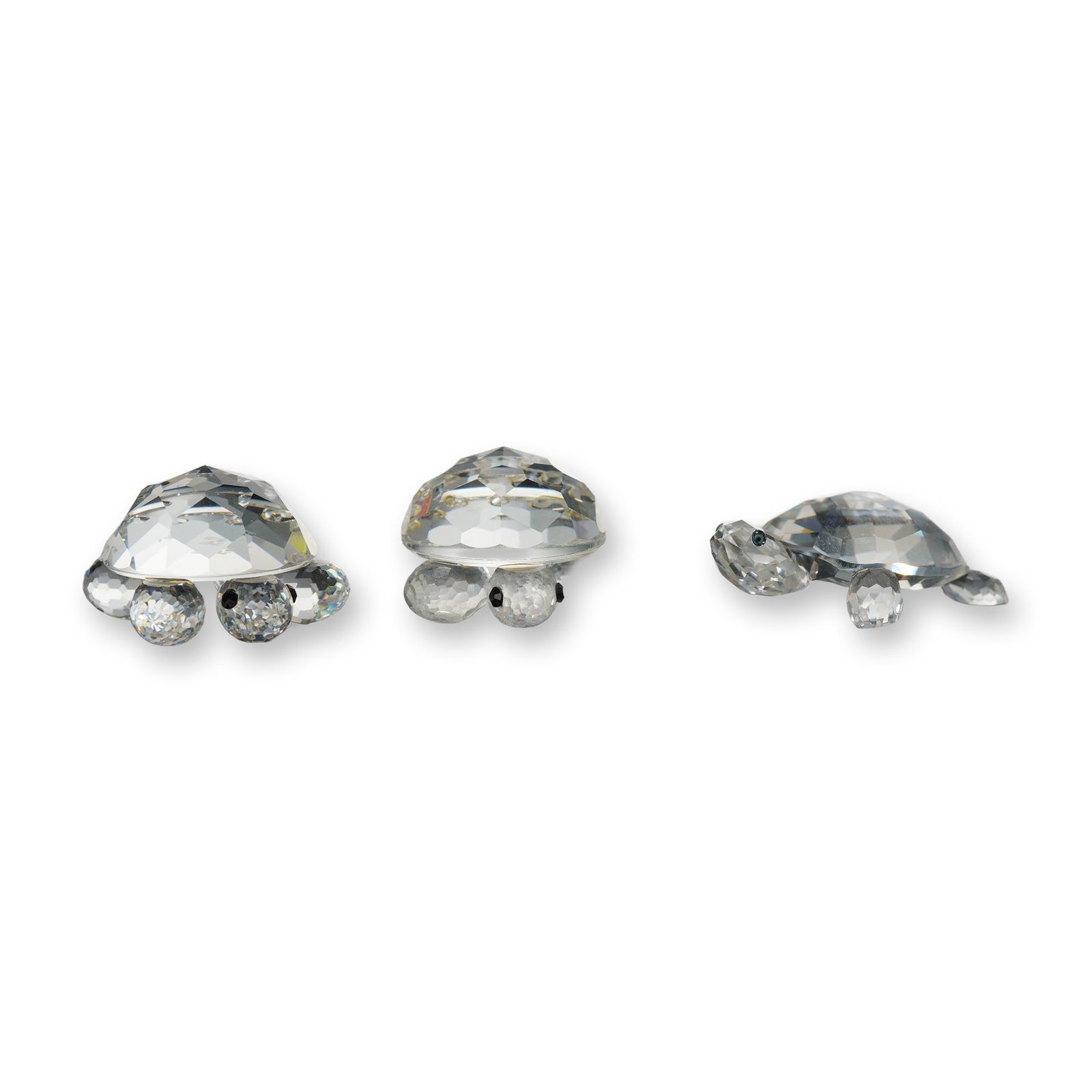3pc Swarovski Silver Crystal Turtle Figurines (1 of 5)