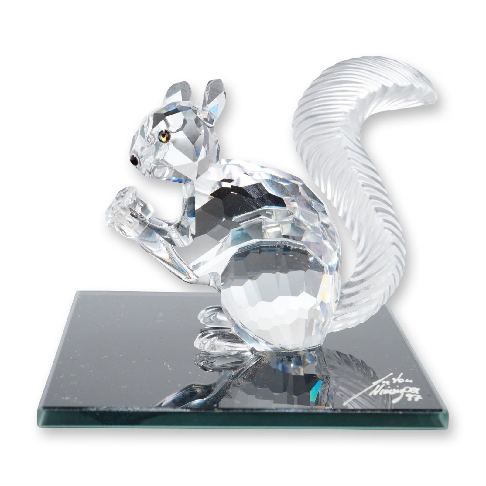 Swarovski 1997 10th SCS Anniversary Crystal Figurine, Squirrel with Signed Mirror Base (1 of 5)