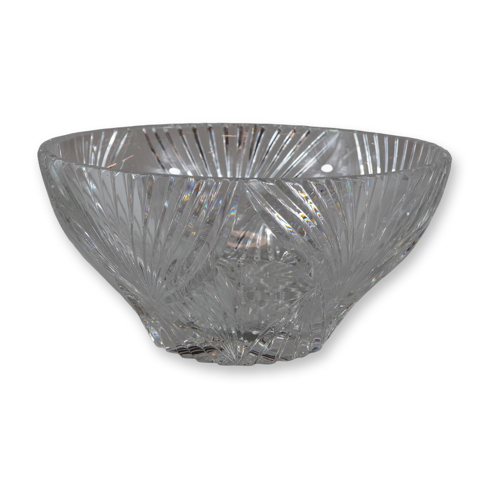 Large Flared Cut Crystal Bowl with Modern Fan Cut Design (1 of 3)