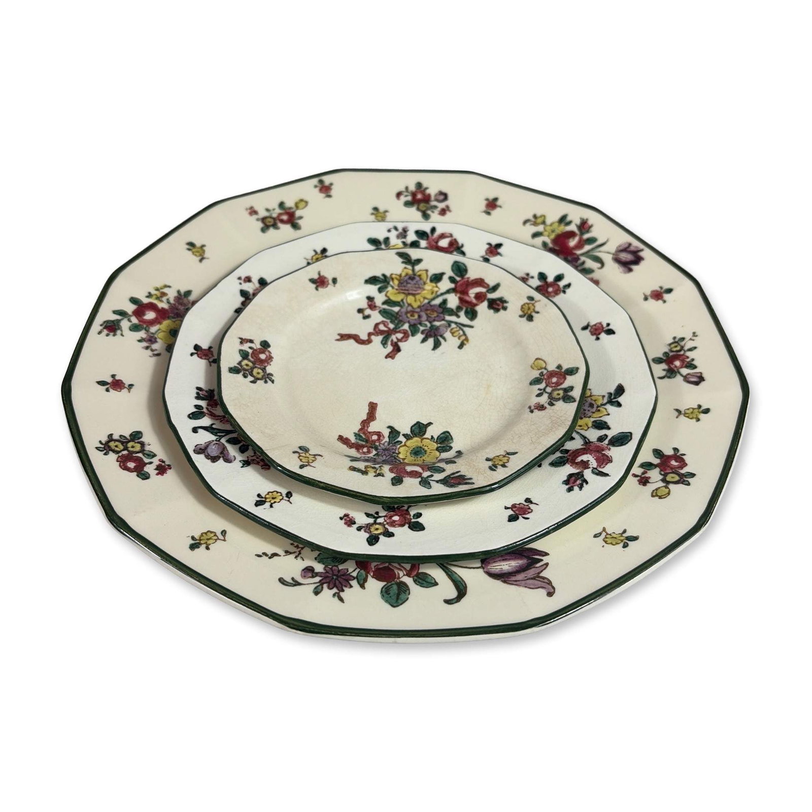 Trio of Royal Doulton Old Leeds Sprays Plates (1 of 4)