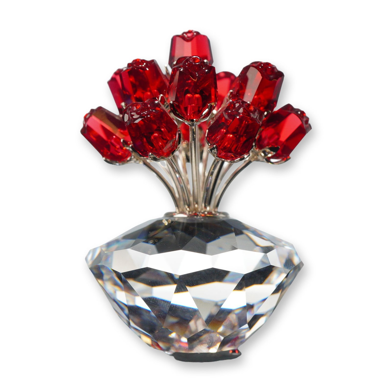 Swarovski Crystal 2002 Vase of Red Roses (1 of 4)