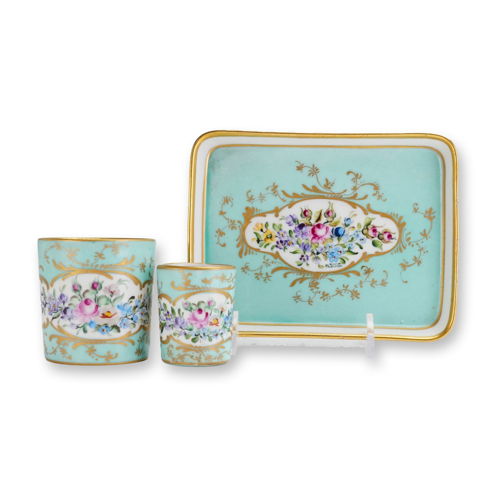 Hutschenreuther Selb Italian Porcelain Miniature Trio, Pina Cassotta Trieste (1 of 3)