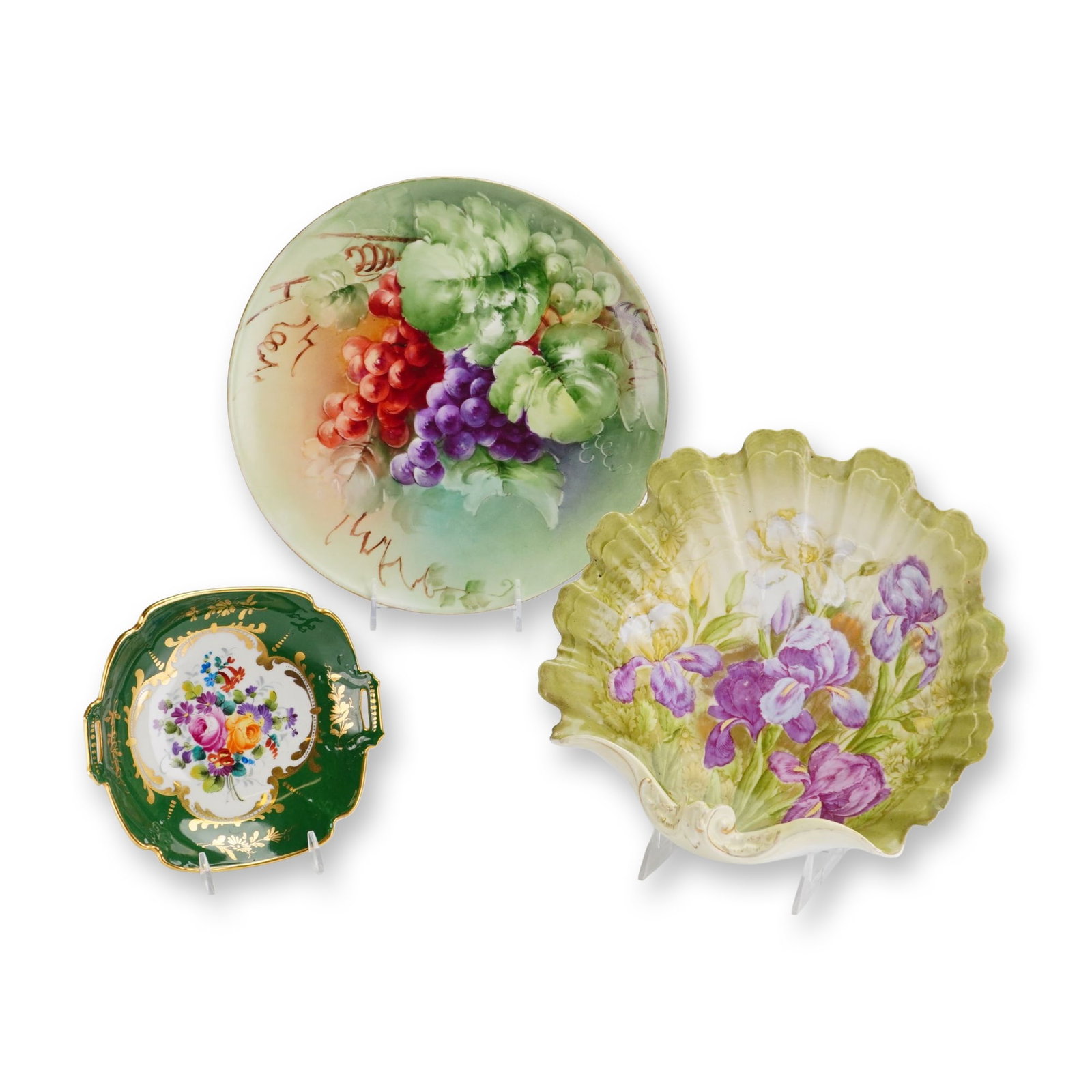 3pc Hand Painted Porcelain Grouping Including Limoges (1 of 4)