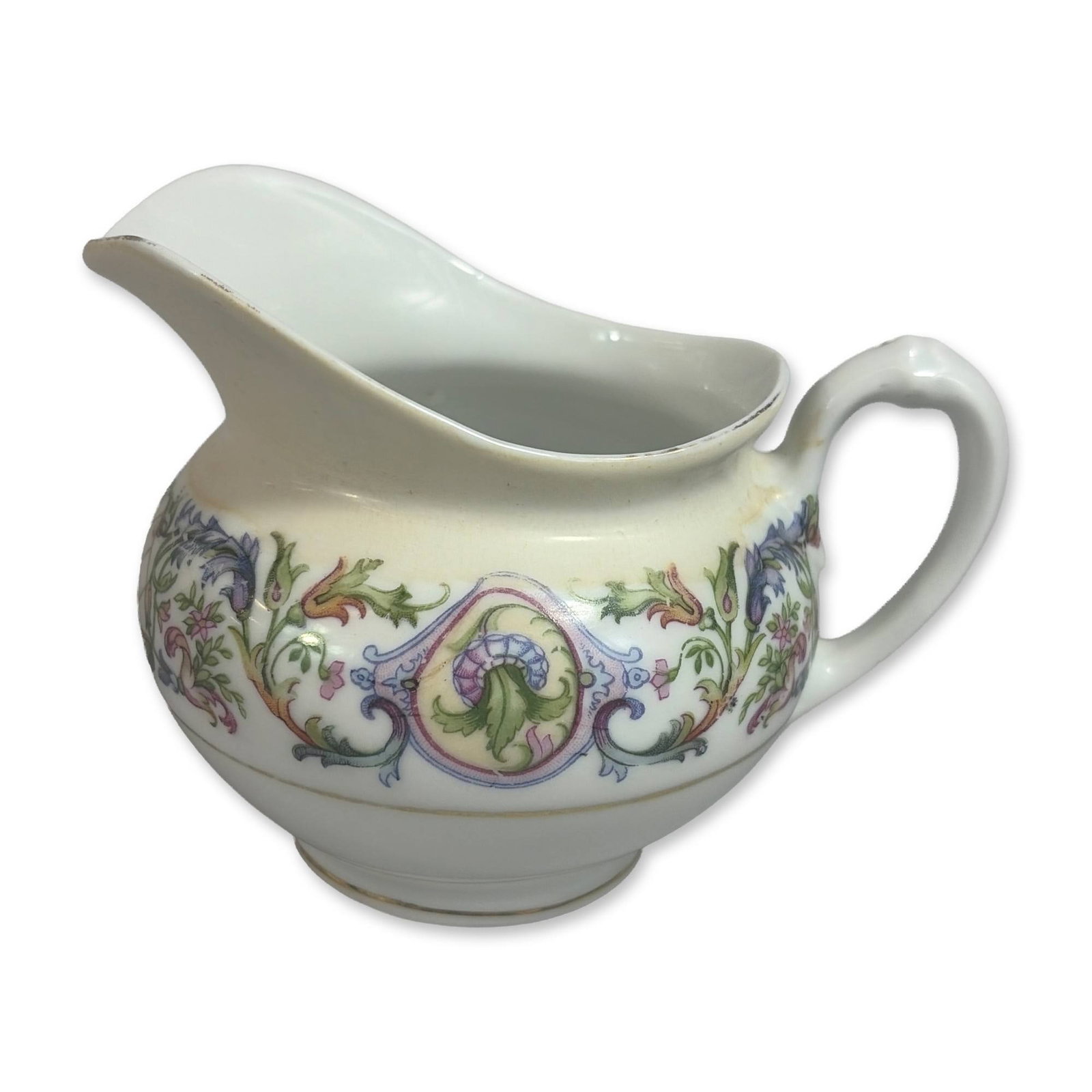 Moritz Zdekauer Austria Porcelain Scrolled Floral Creamer (1 of 3)