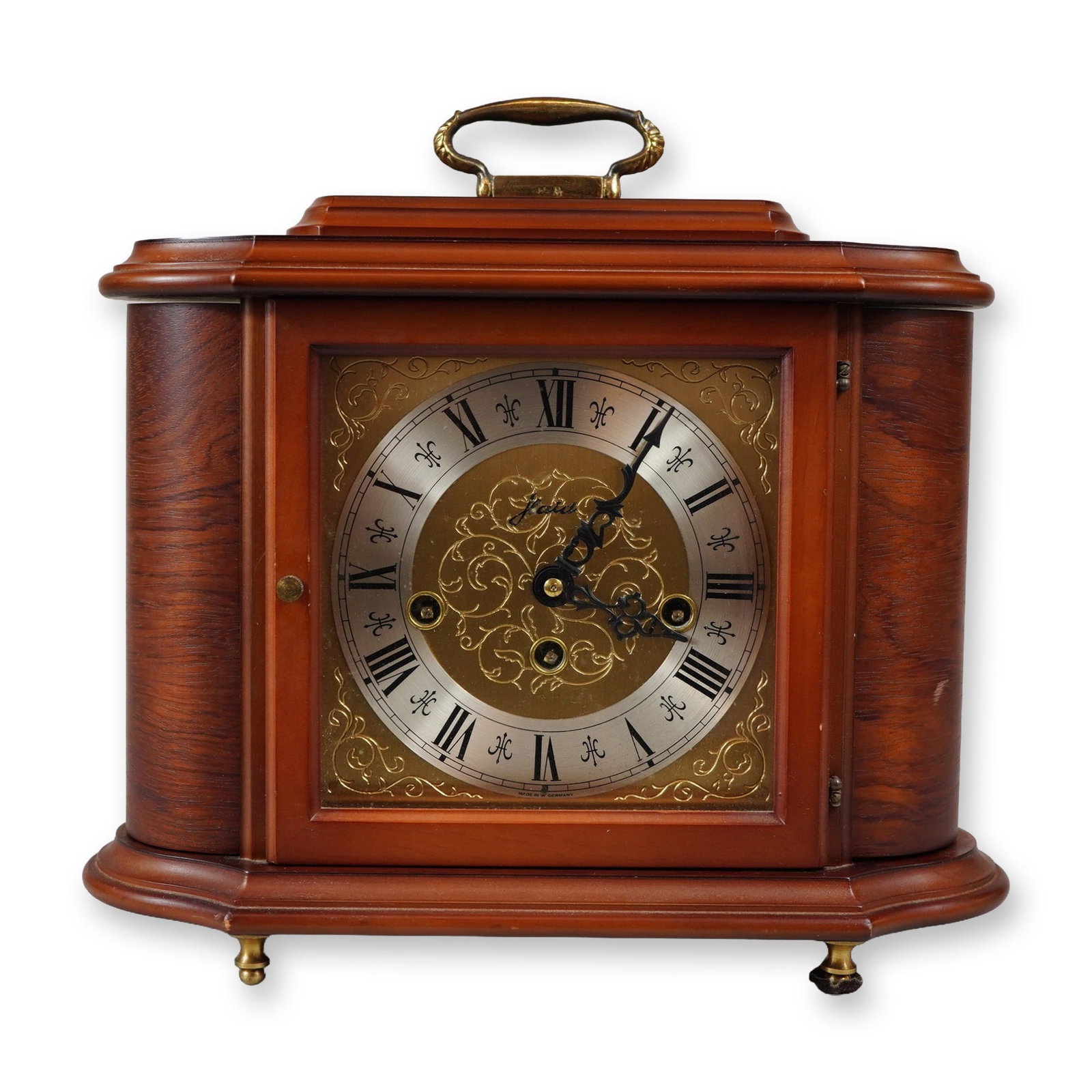 Franz Hermle 1985 Jlaid Mahogany Finish Bracket Mantel Clock Model 340-020 (1 of 4)