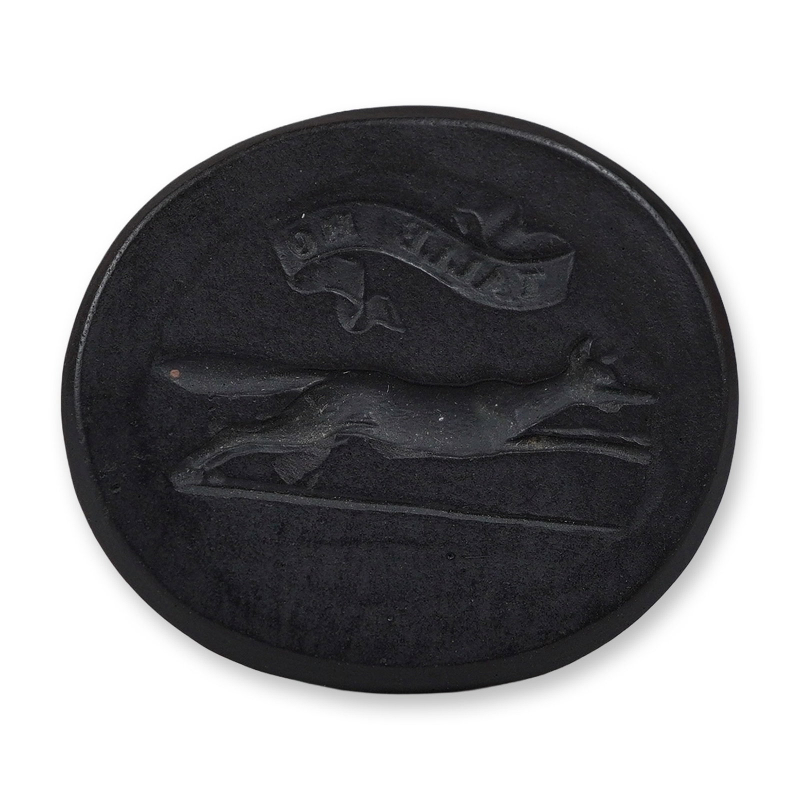 Wedgwood Black Basalt Tally Ho Fox Hunting Intaglio Seal (1 of 2)