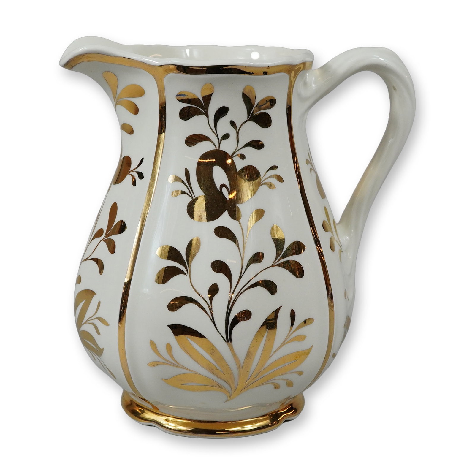 Wedgwood Etruria and Barlaston Queens Shape Gilded Creamware Pitcher (1 of 3)