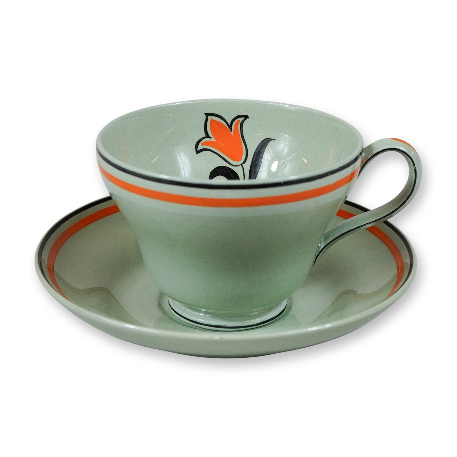 Wedgwood Art Deco Tulip Pattern Teacup and Saucer (1 of 3)
