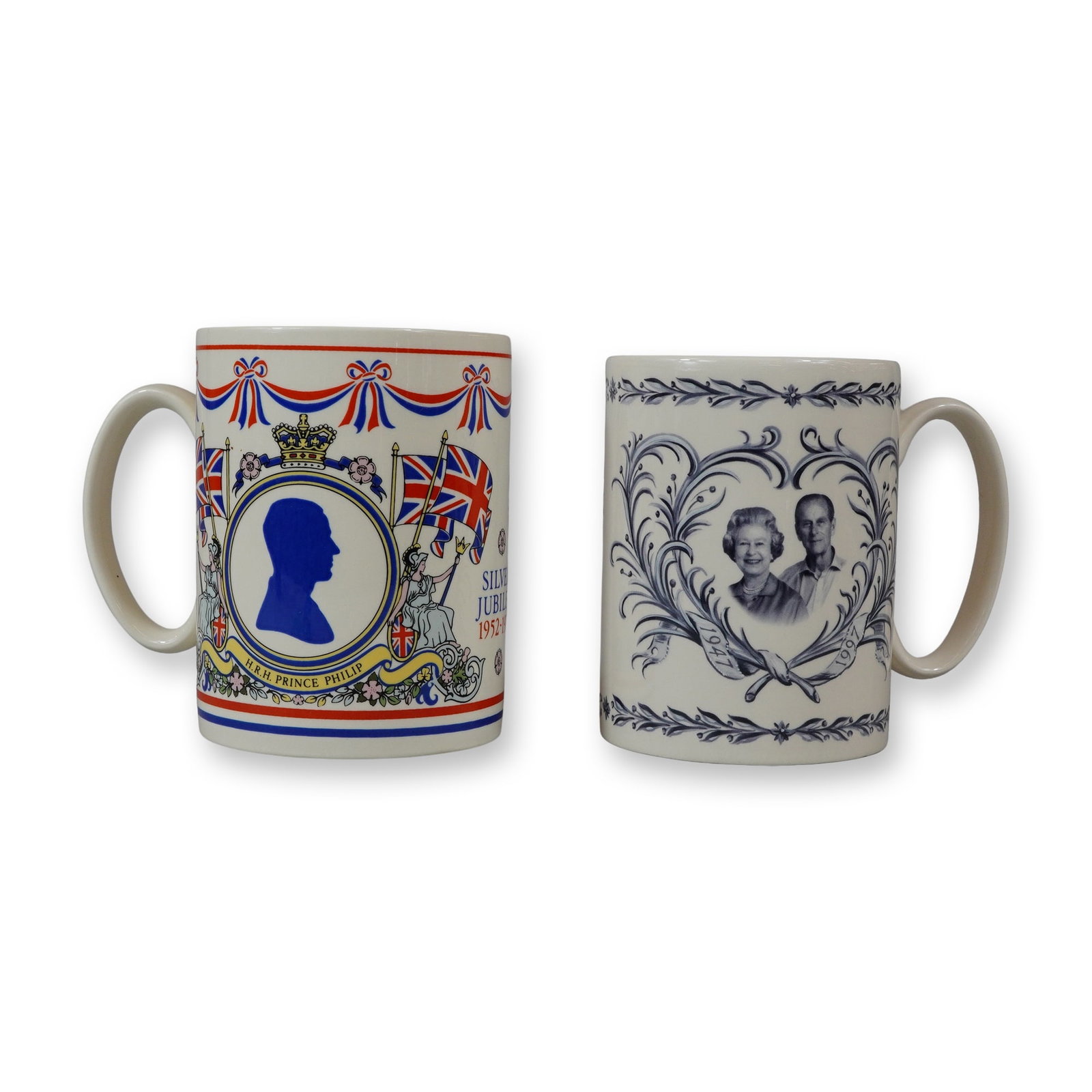 2pc Wedgwood Queen Elizabeth II Royal Commemorative Earthenware Mugs (1 of 3)