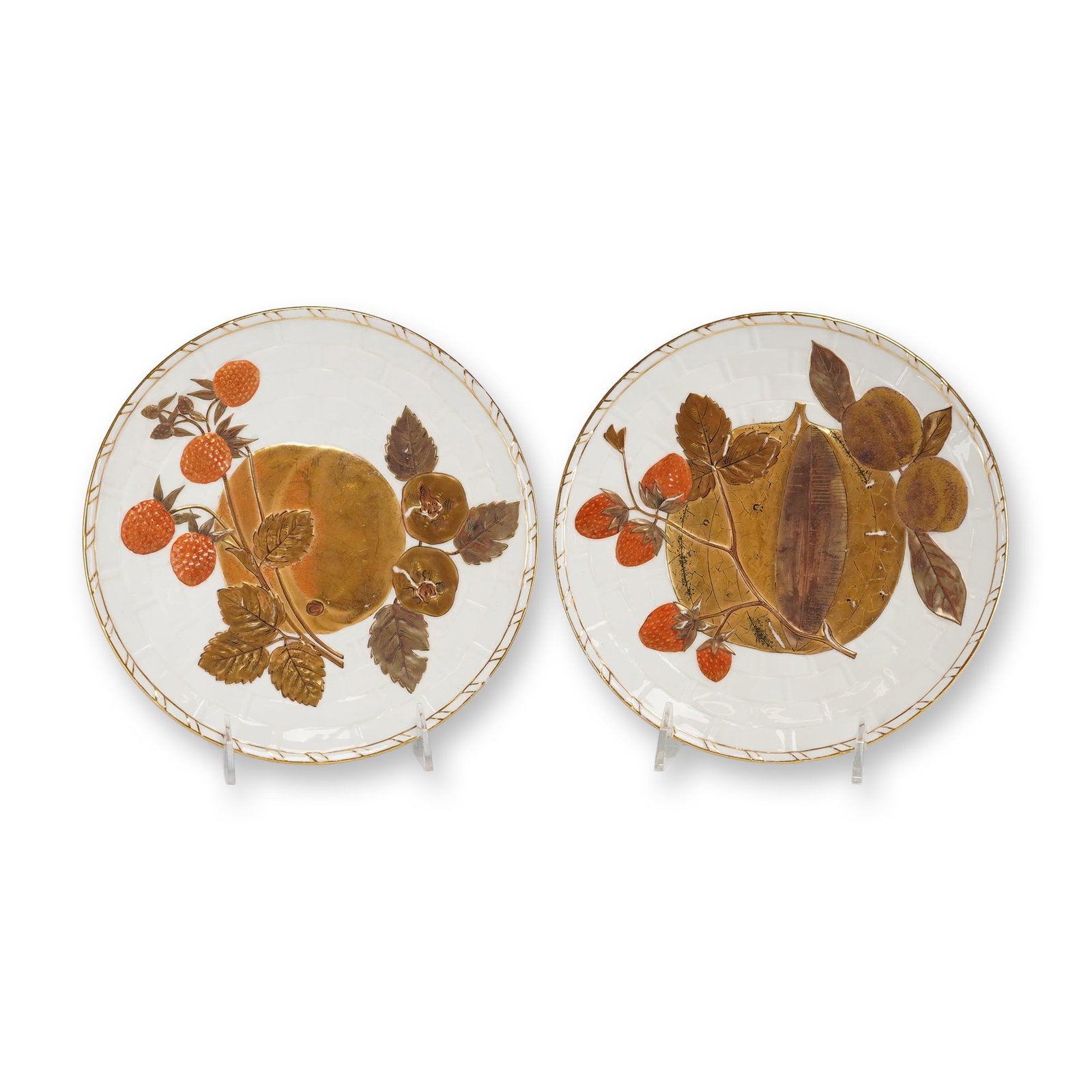 2pc Wedgwood Gilded Fruit Plates (1 of 3)