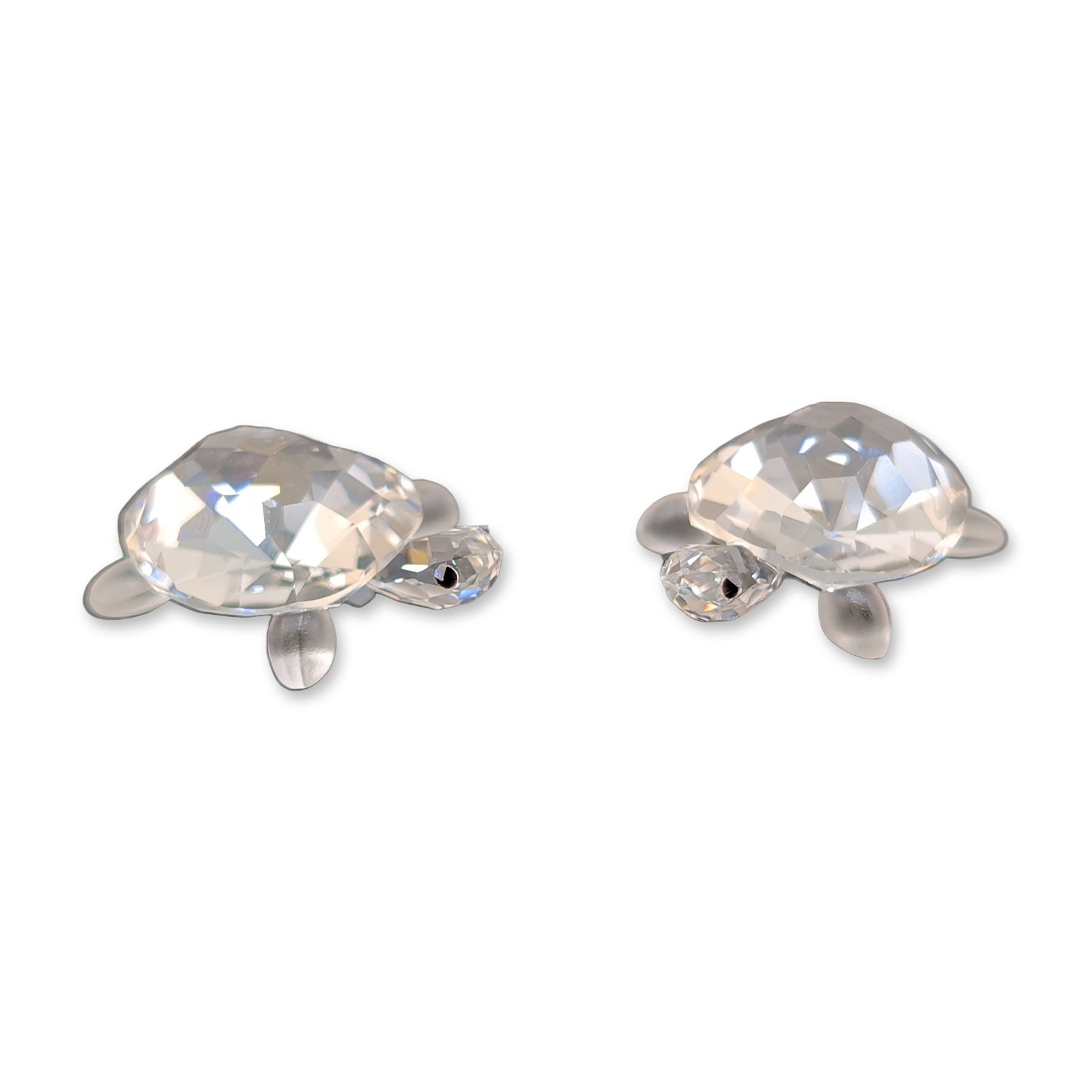 Pair of Swarovski Silver Crystal Figurines, Tortoise Babies (1 of 4)