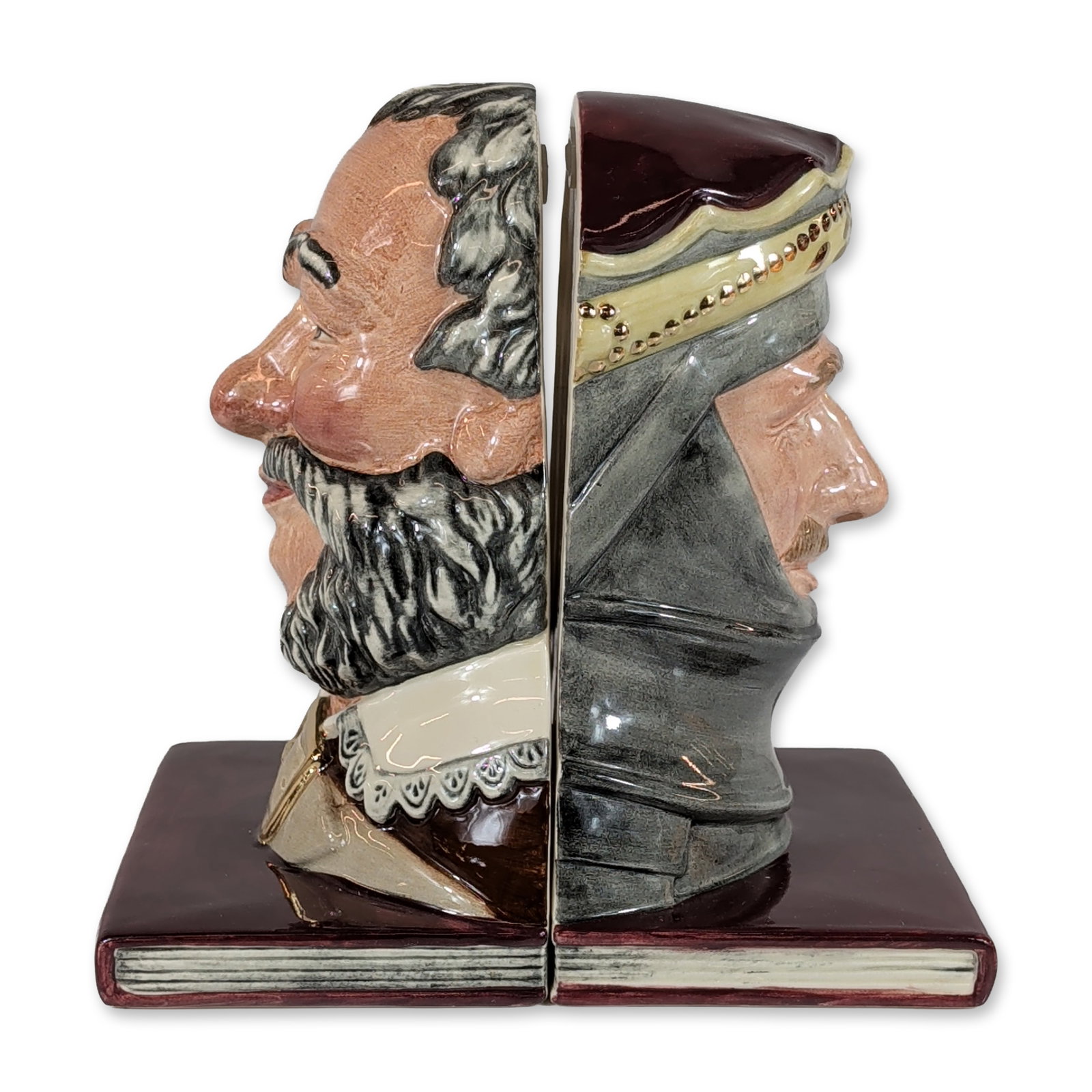 Pair of Royal Doulton Shakespearean Bookends, Falstaff & Henry V (1 of 4)