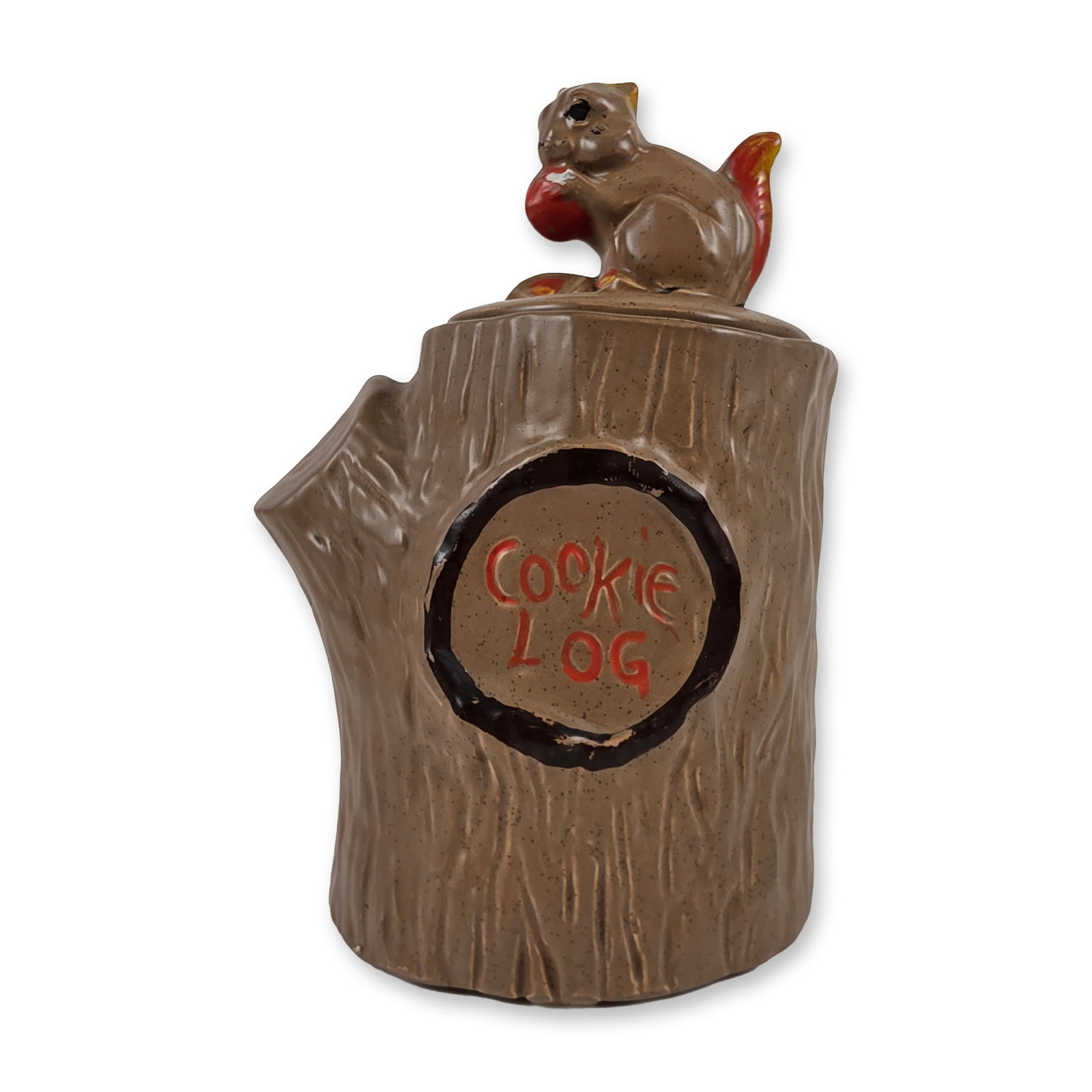 McCoy Ceramic Squirrel Cookie Log Jar (1 of 3)