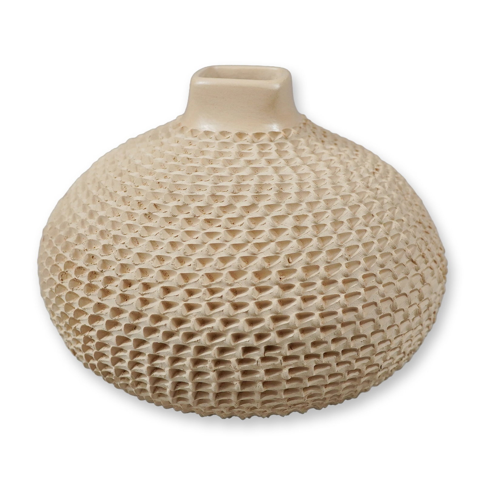 Mata Ortiz Textured Pottery Vessel by Fito Tena (1 of 3)