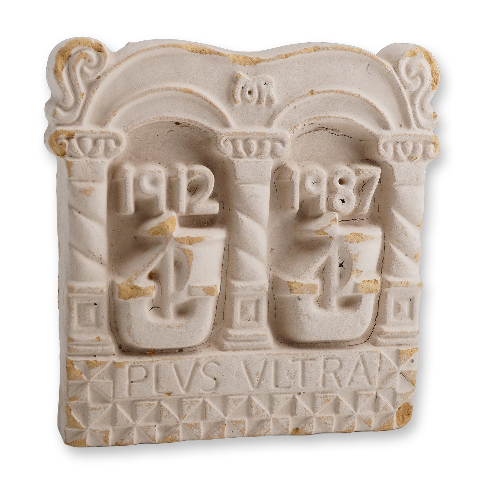 Moravian Pottery and Tile Works 75th Anniversary Commemorative Bisque Relief Plaque (1 of 3)