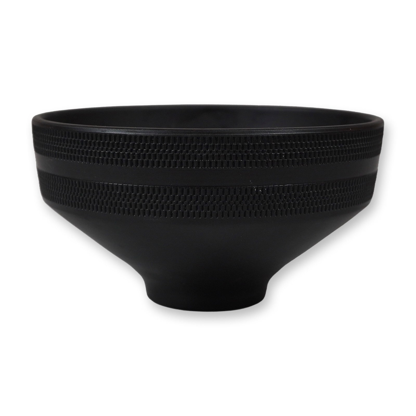Wedgwood Black Basalt Engine-Turned Footed Bowl (1 of 3)