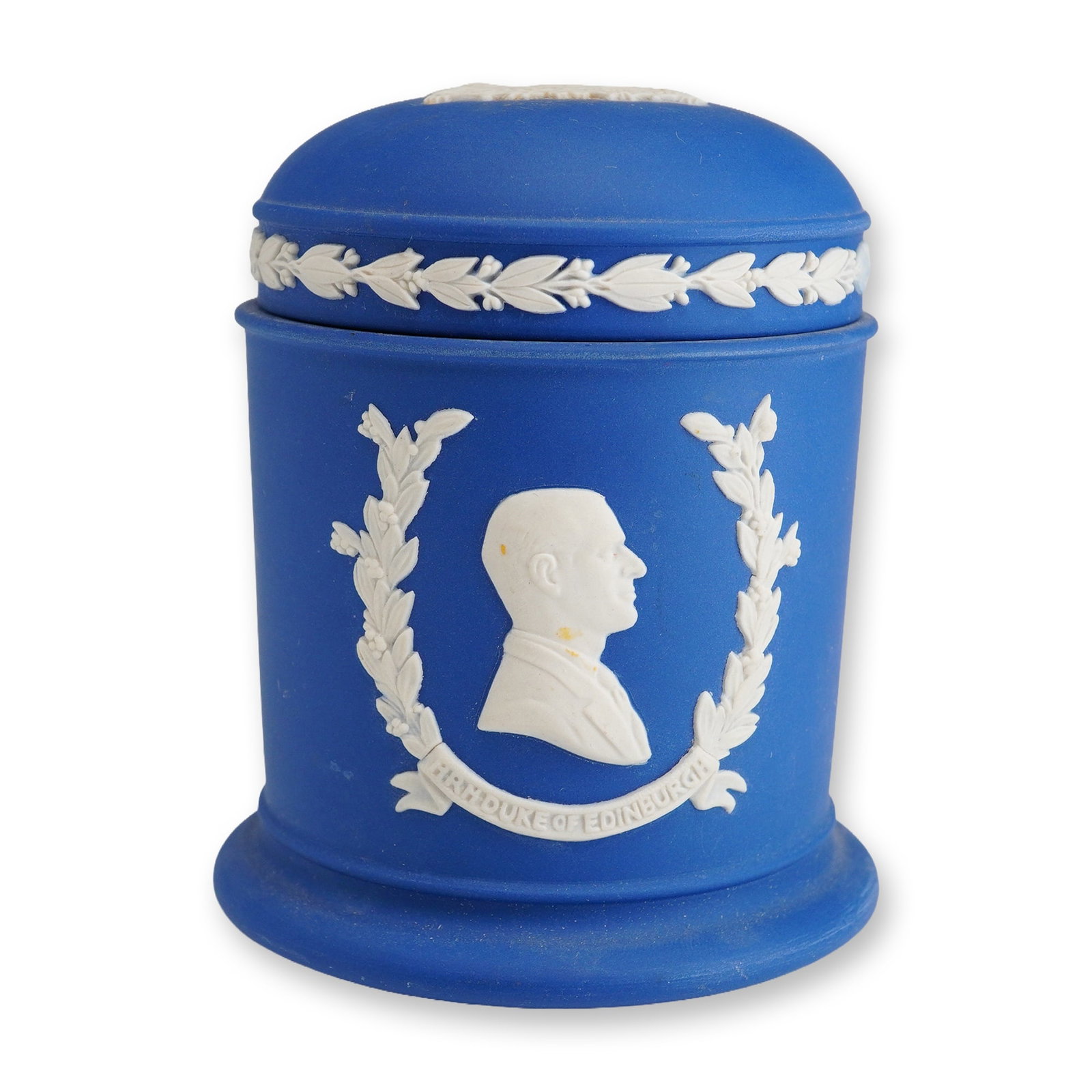 Wedgwood Royal Blue Jasperware 1977 Silver Jubilee Lidded Jar (1 of 4)