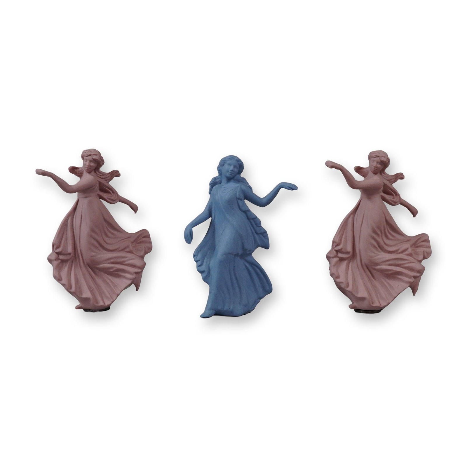 3pc Wedgwood Pink and Blue Jasperware Figurines, Dancing Hours (1 of 4)