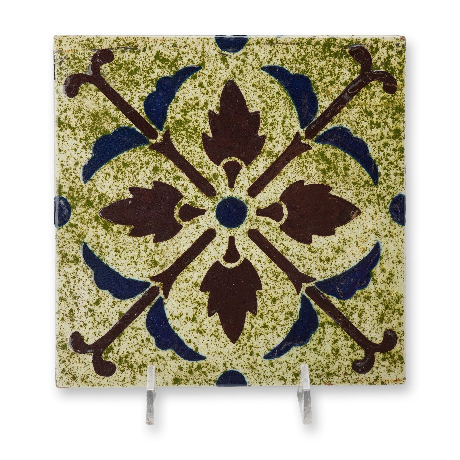 Josiah Wedgwood and Sons Etruria Patent Impressed Foliate Glazed Tile (1 of 3)