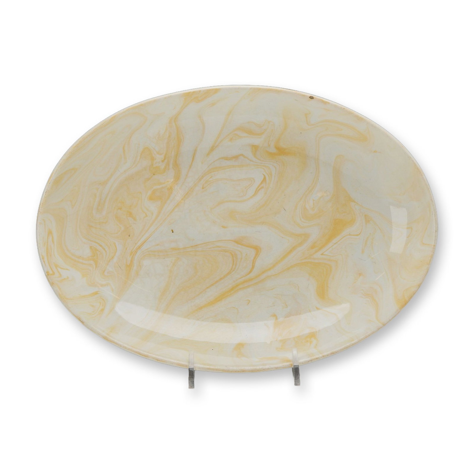 Wedgwood Marbled Creamware Oval Dish, c. 1935 (1 of 3)