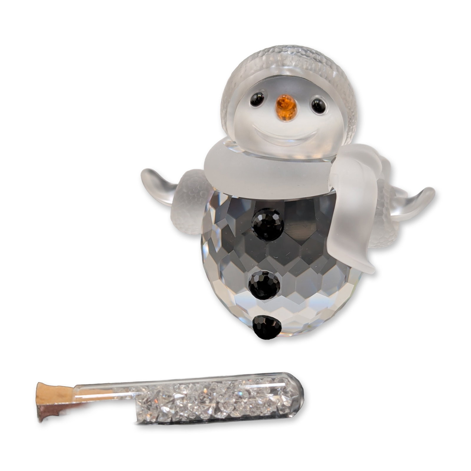 Swarovski Silver Crystal Figurine, Snowman and Crystal Chatons Vial (1 of 5)