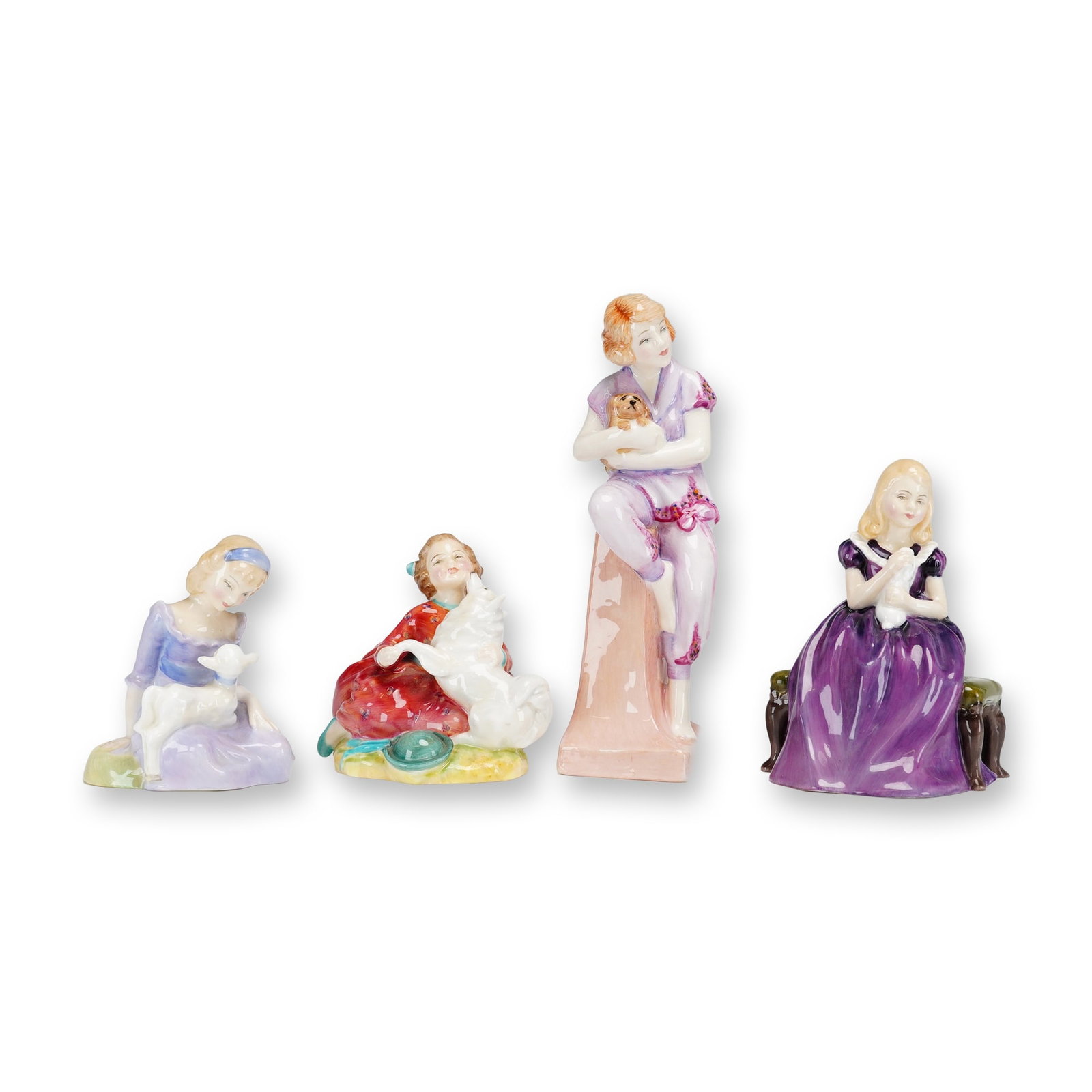 4pc Royal Doulton Figurines Lido Lady, Affection, Home Again, and Mary Had a Little Lamb (1 of 3)